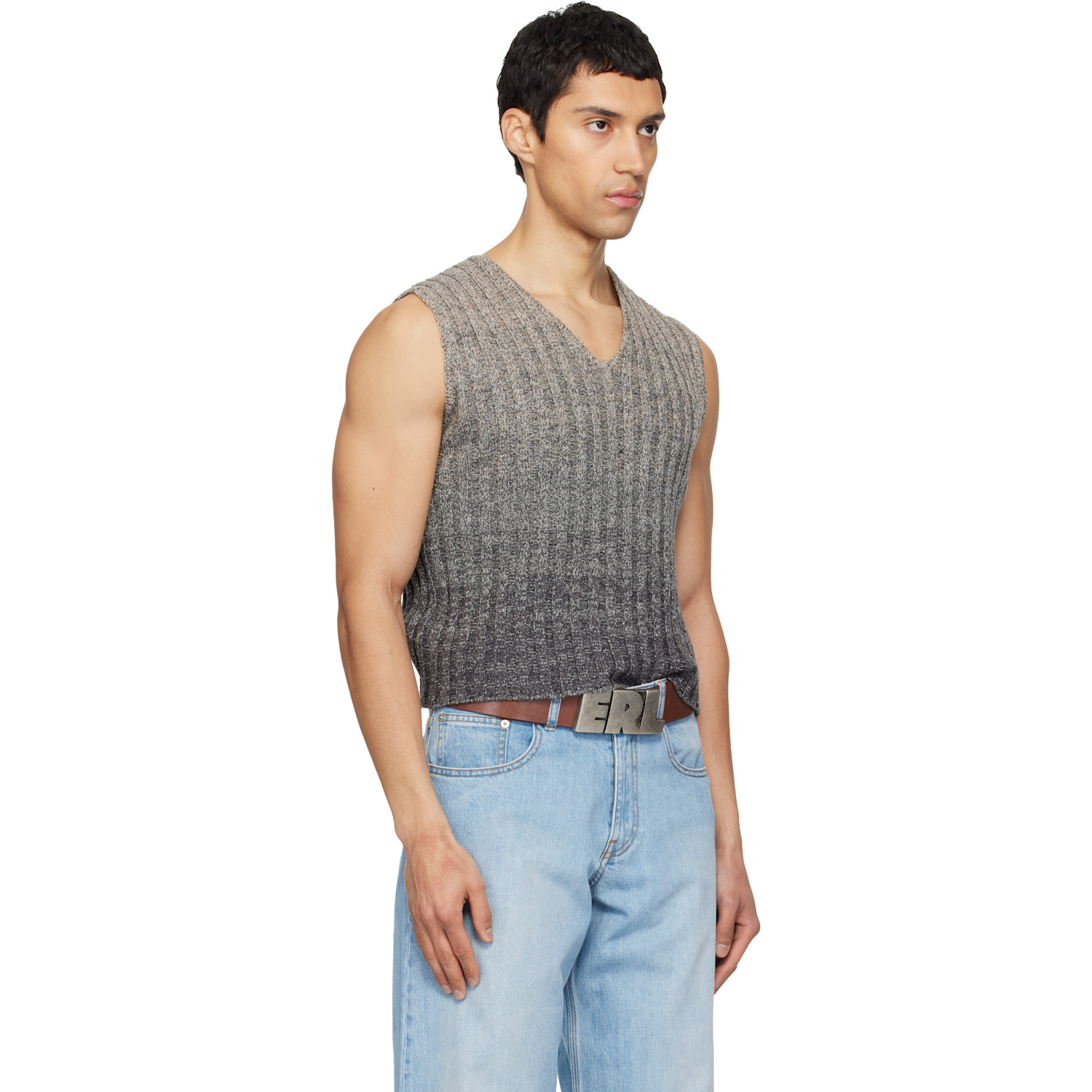  Erl Gray Gradient Sweater Vest 
