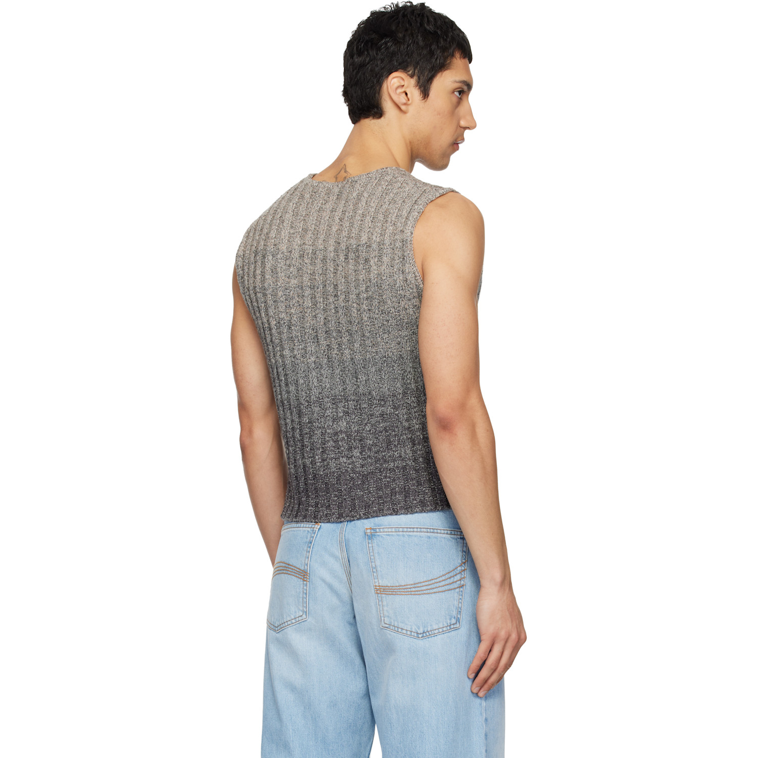  Erl Gray Gradient Sweater Vest 