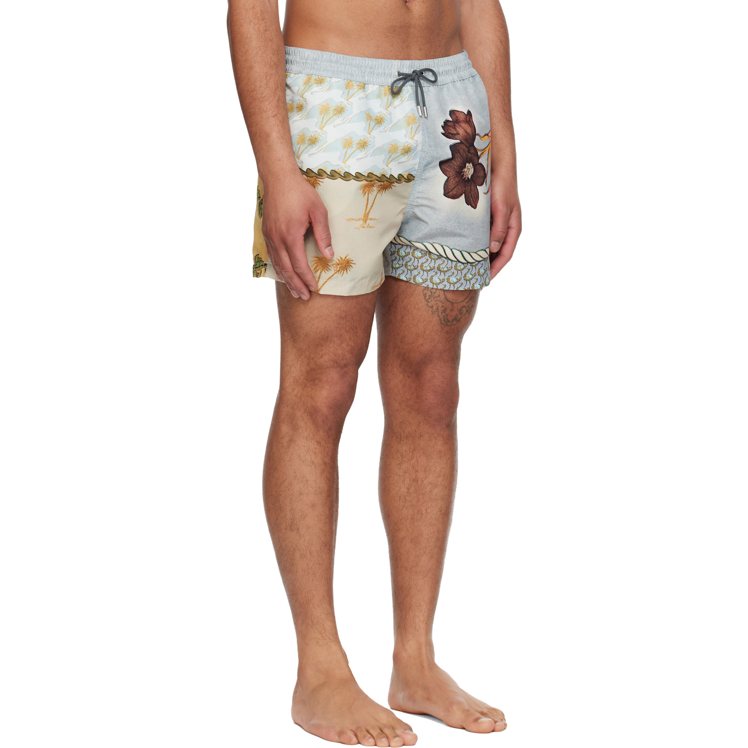  Paul Smith Blue & Yellow Textile Mix Swim Shorts 