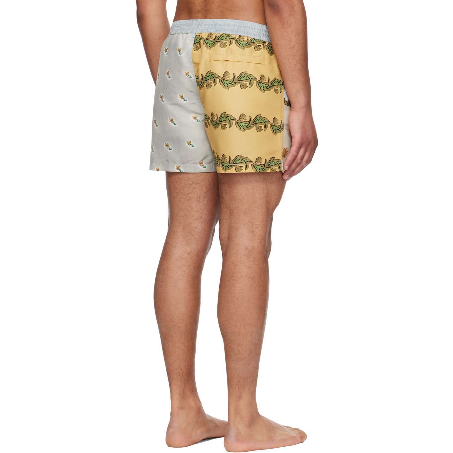  Paul Smith Blue & Yellow Textile Mix Swim Shorts 