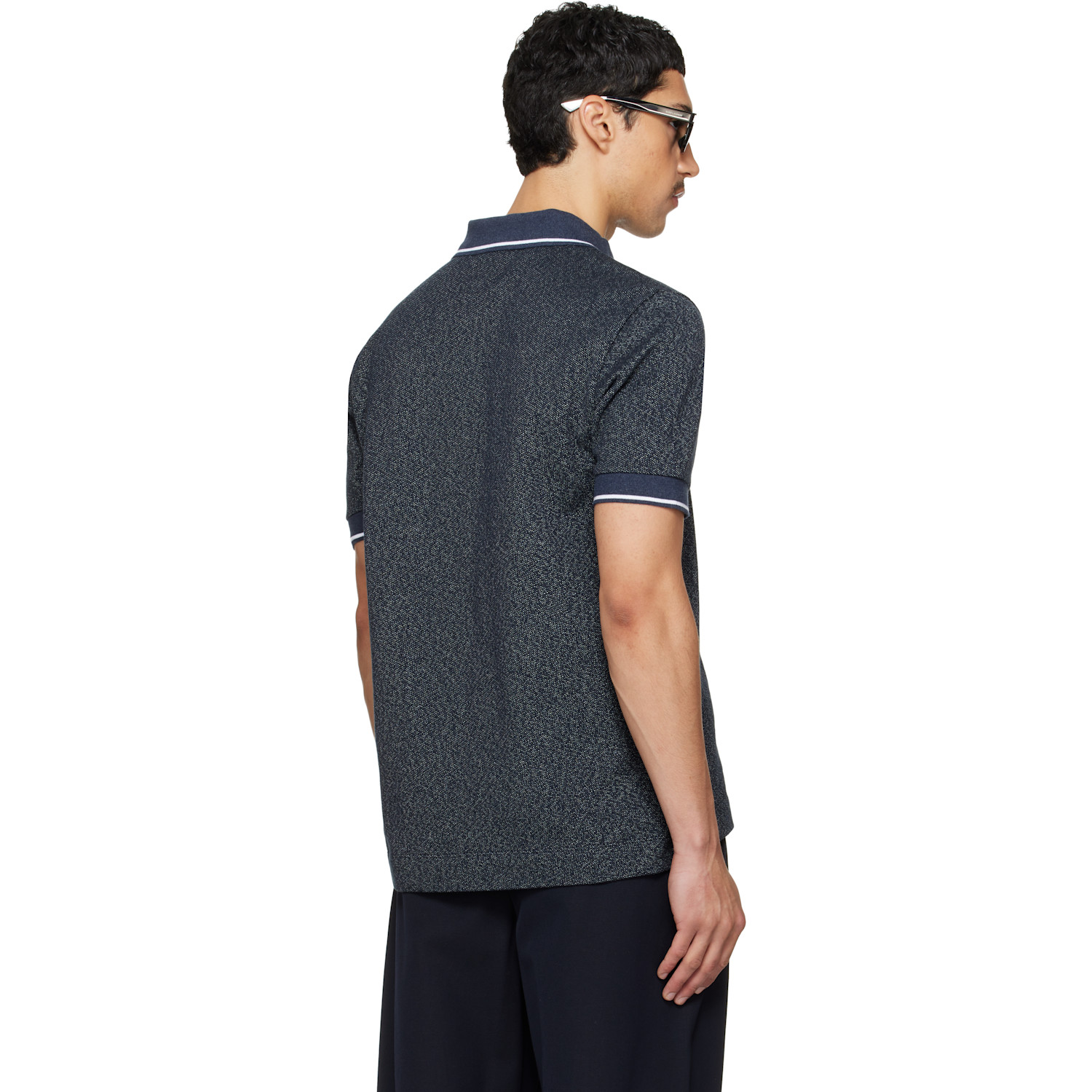  Paul Smith Navy Textured Pique Polo 