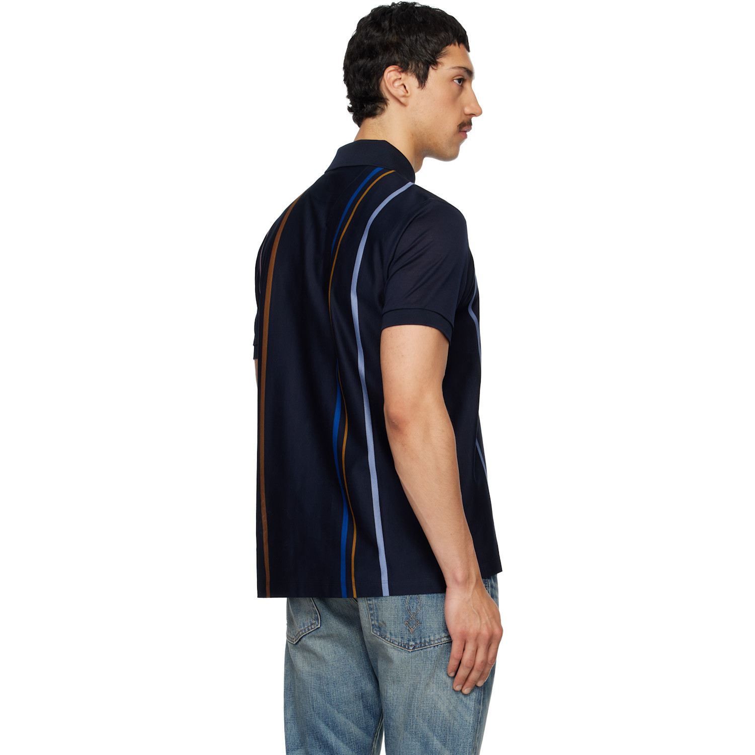  Paul Smith Navy Stripe Cotton Polo 