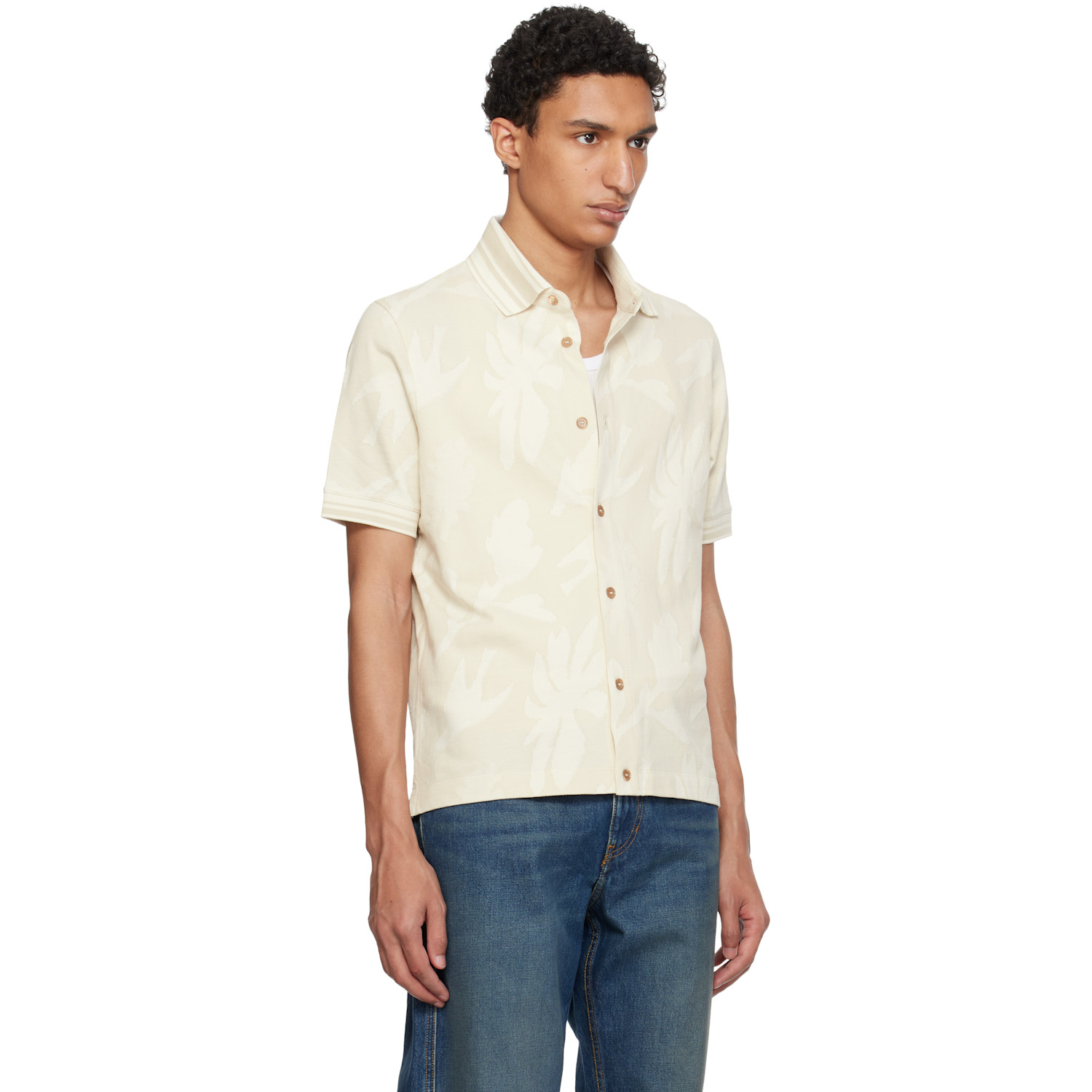  Paul Smith Beige Jacquard Shirt 