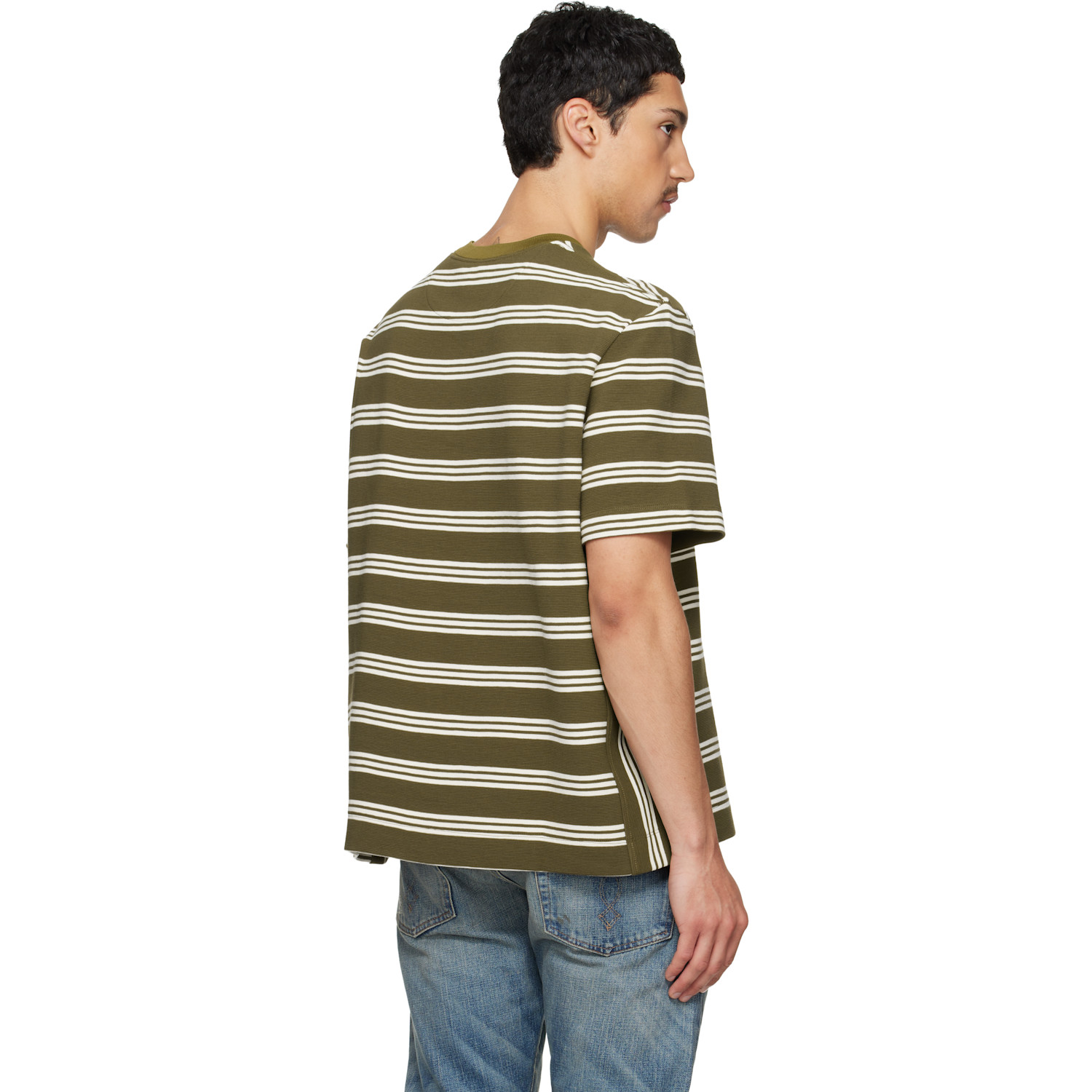  Paul Smith Khaki Textured Stripe T-shirt 