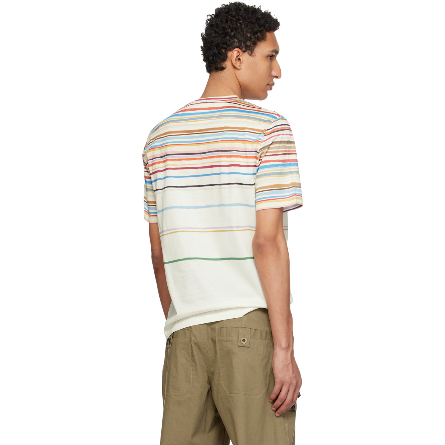  Paul Smith Off-white 'painted Signature Stripe' T-shirt 