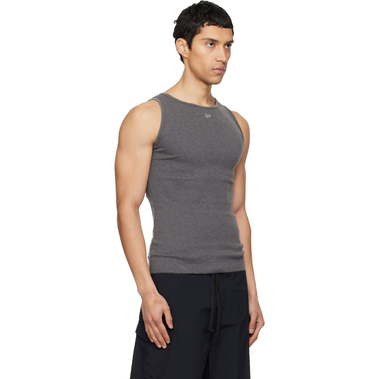  Erl Gray Logo Patch Tank Top 