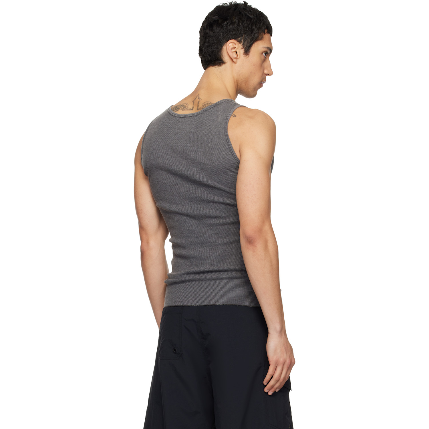  Erl Gray Logo Patch Tank Top 
