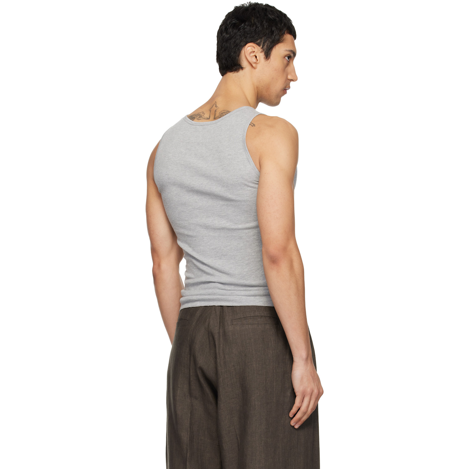  Erl Gray Logo Patch Tank Top 