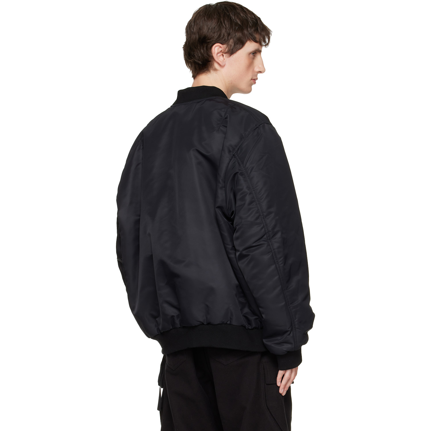  A Diciannoveventitre Black Padded Bomber Jacket 