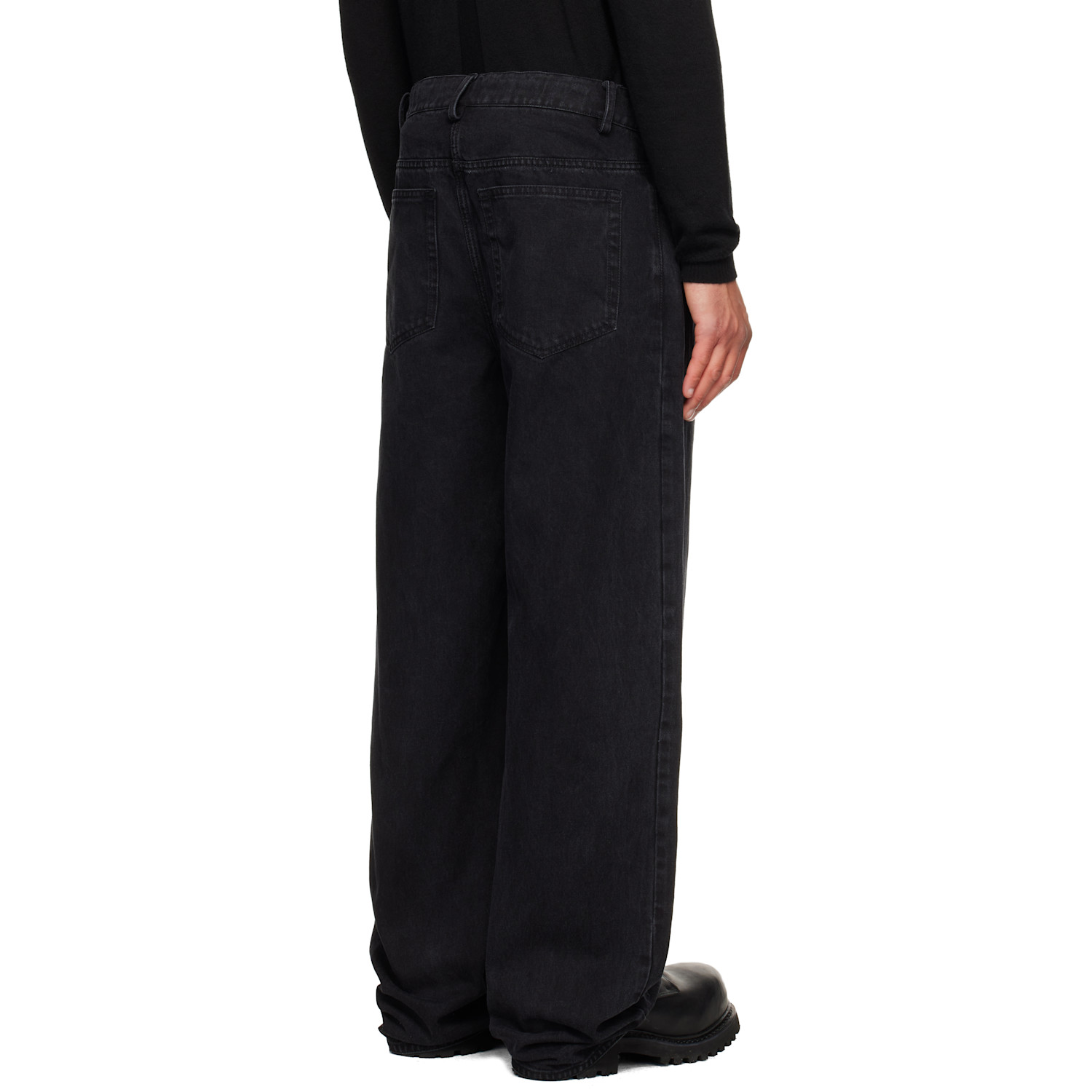  A Diciannoveventitre Black Washed Oversized Jeans 
