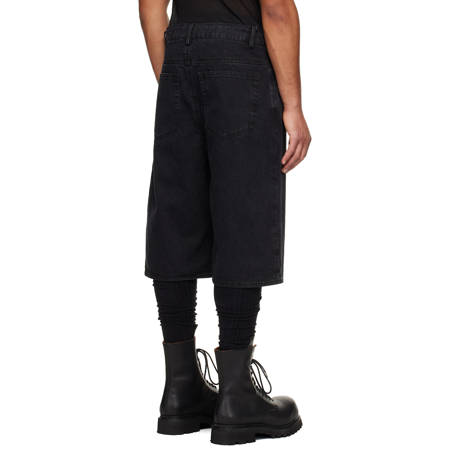  A Diciannoveventitre Black Oversized Jean Shorts 