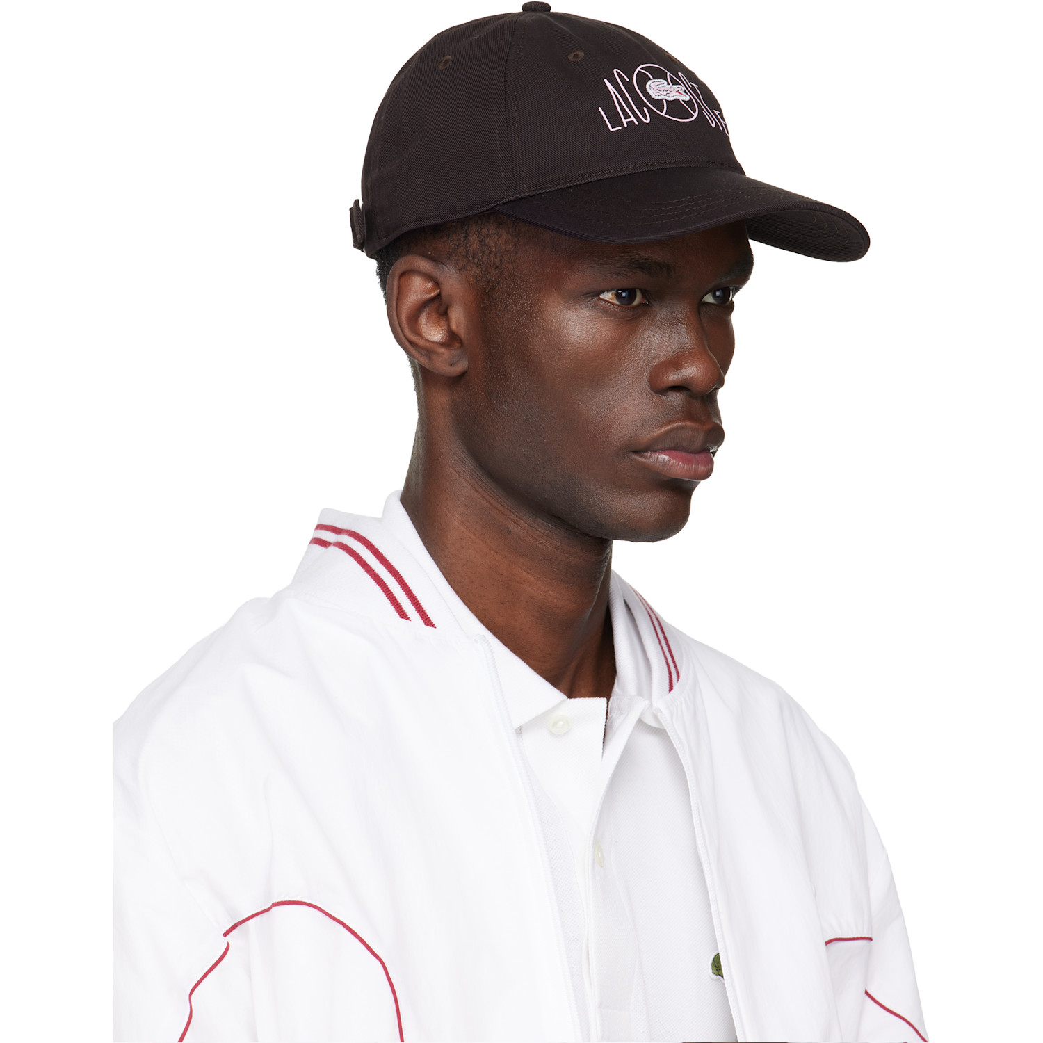  Lacoste Brown Printed Cotton Twill Cap 