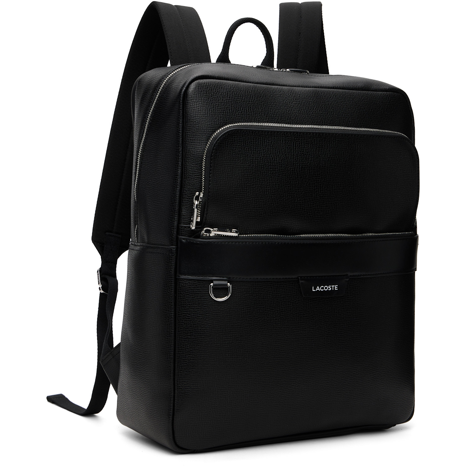  Lacoste Black Ossian Leather Backpack 