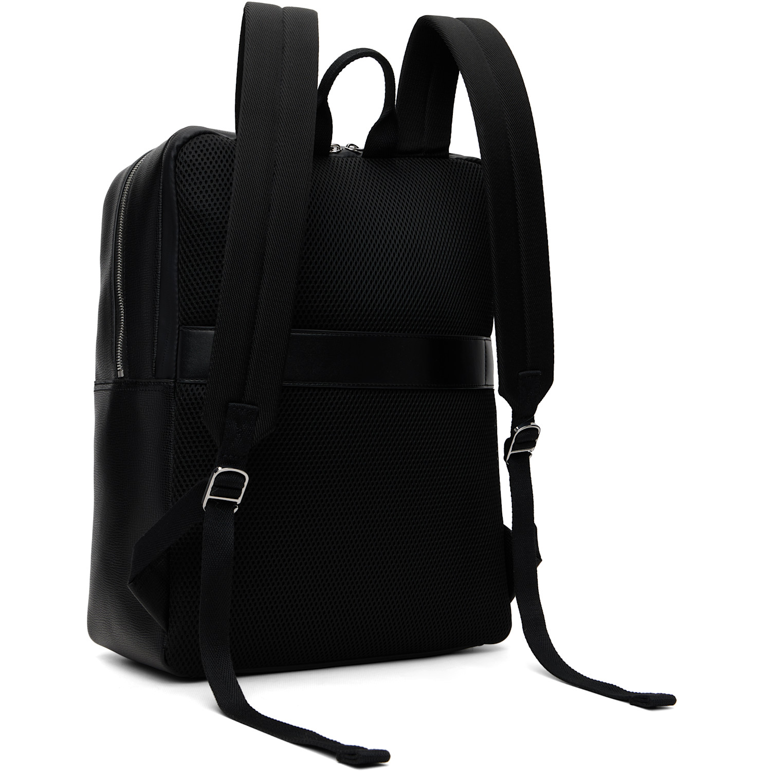  Lacoste Black Ossian Leather Backpack 