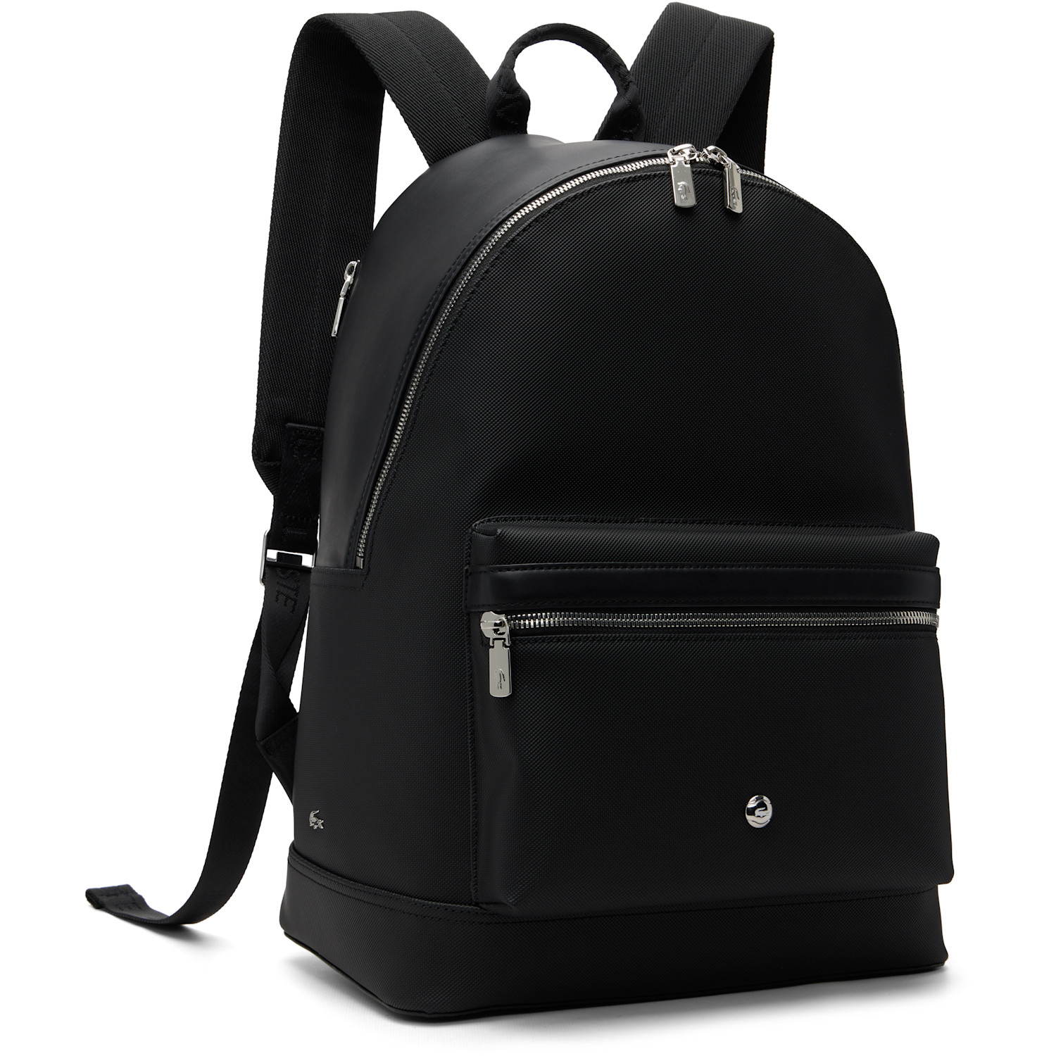  Lacoste Black Poly Canvas Backpack 