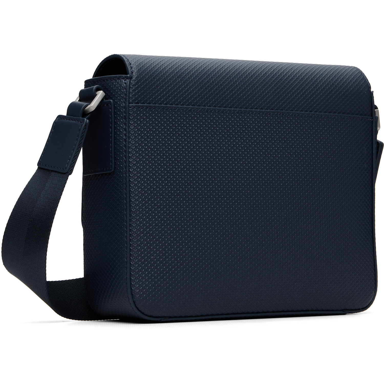  Lacoste Navy Chantaco Leather Messenger Bag 
