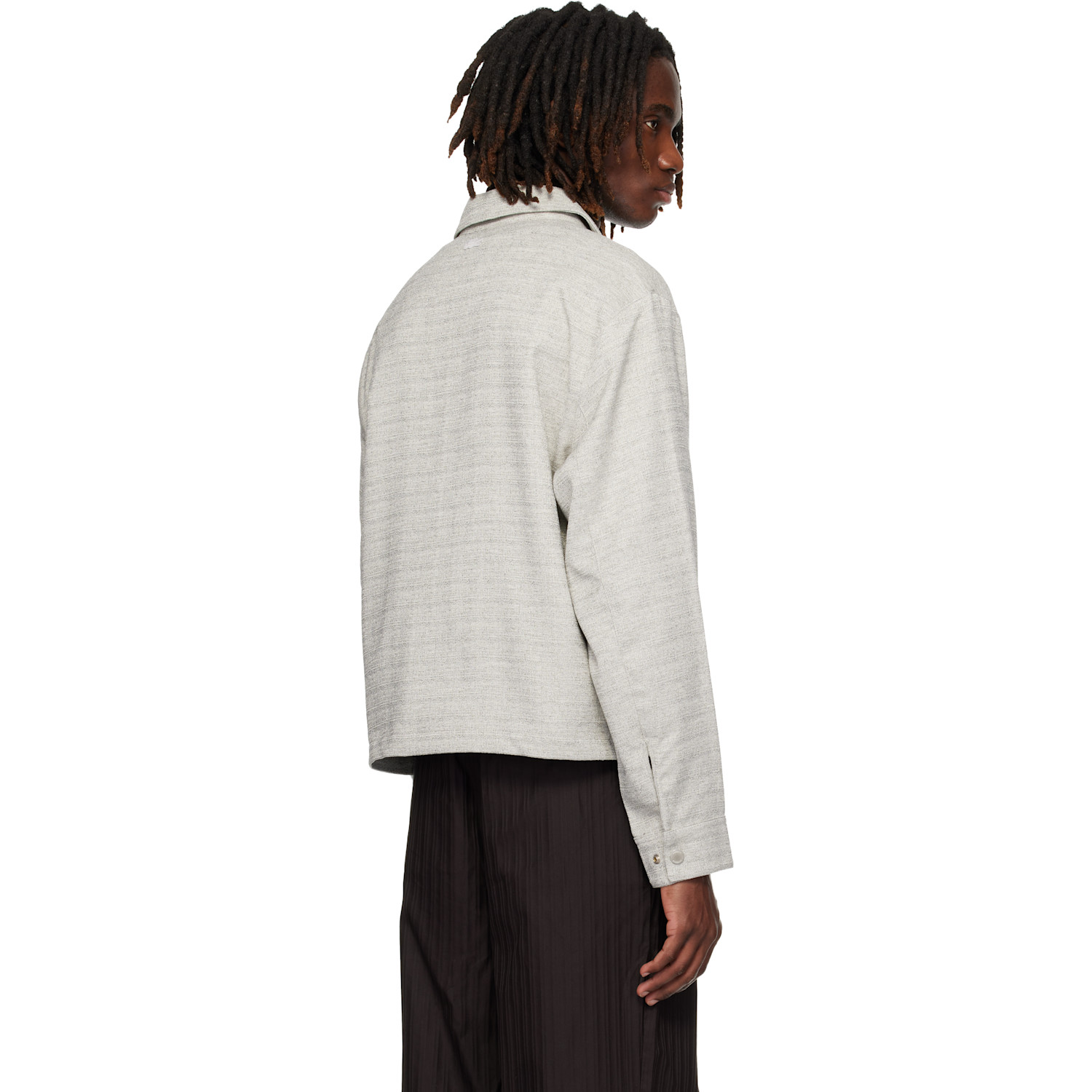  Lacoste Gray Short Textured Jacket 