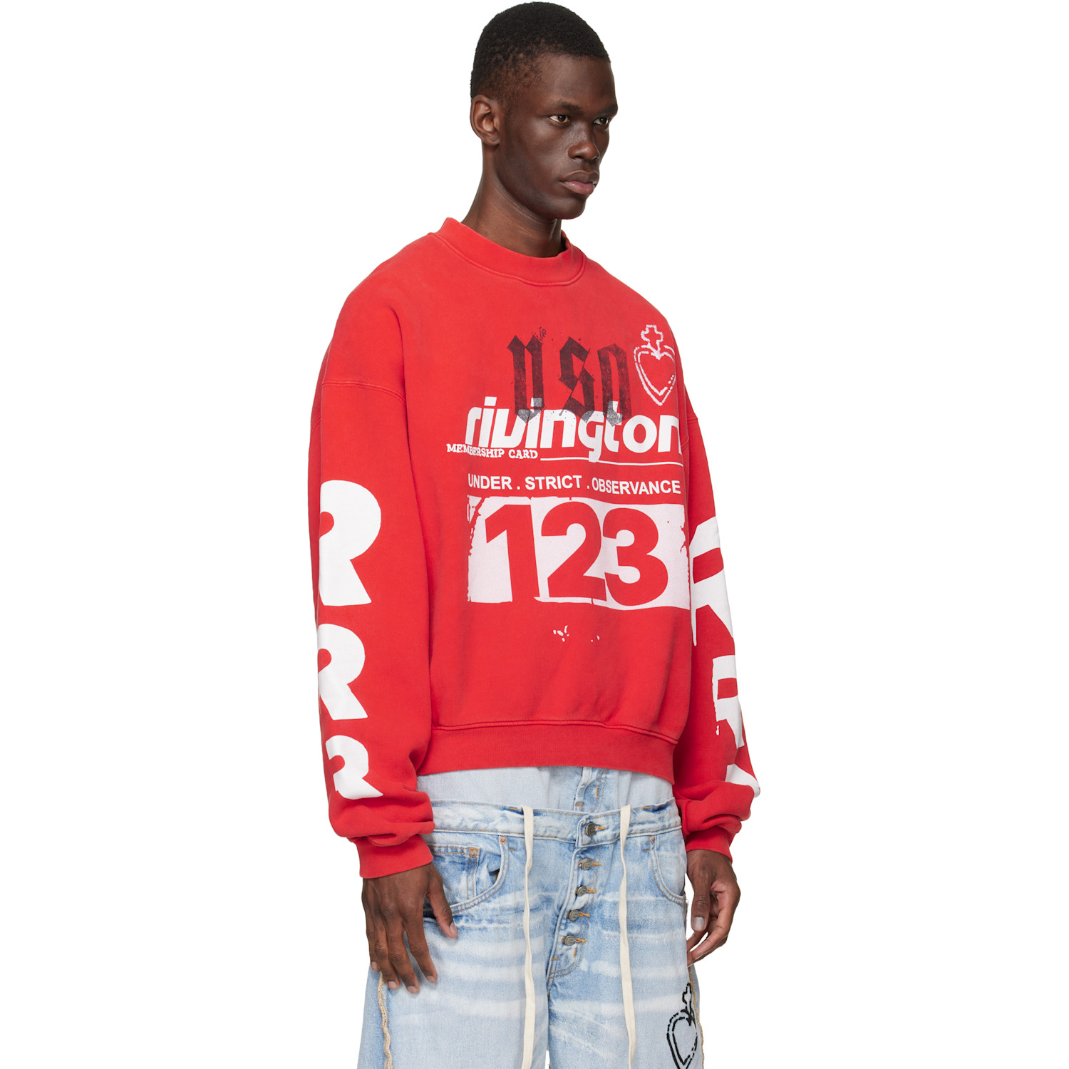  Rivington Roi Rebis Red Membership Uso Crewneck Sweatshirt 