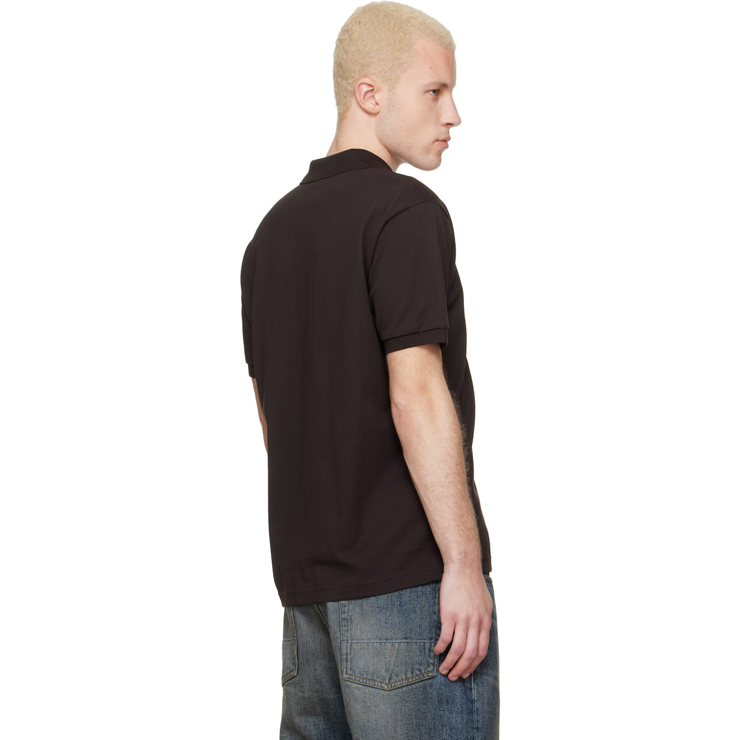  Lacoste Brown Classic Fit Graphic Branding Polo 