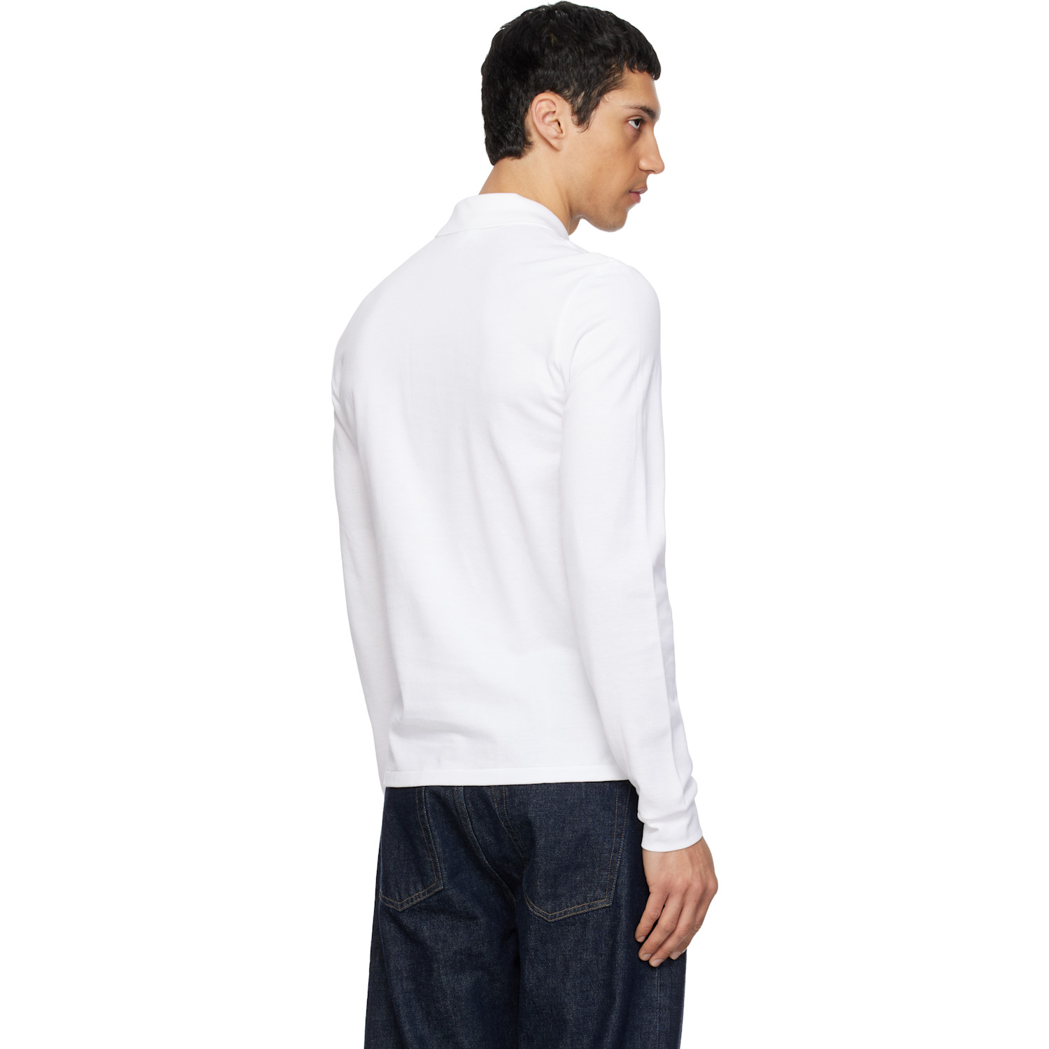  Lacoste White Classic Fit Long Sleeve L.12.12 Polo 