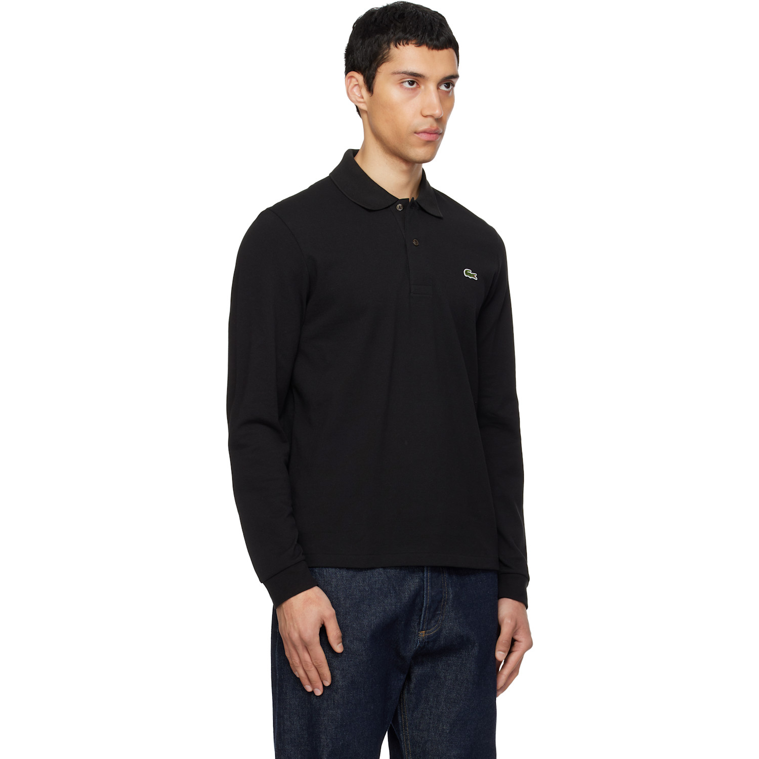  Lacoste Black Classic Fit Long Sleeve L.12.12 Polo 
