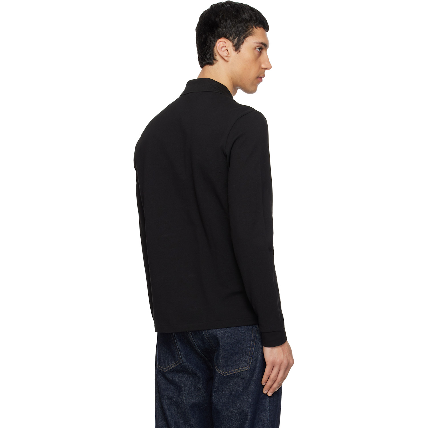  Lacoste Black Classic Fit Long Sleeve L.12.12 Polo 
