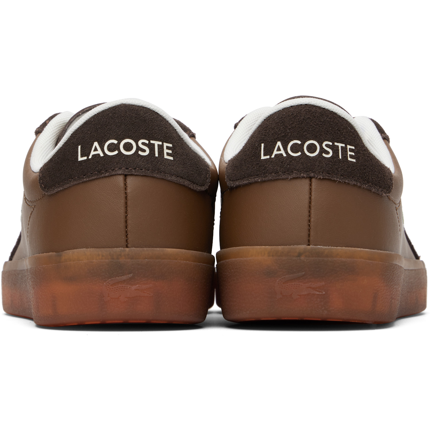  Lacoste Brown Baseshot Pro Leather Sneakers 