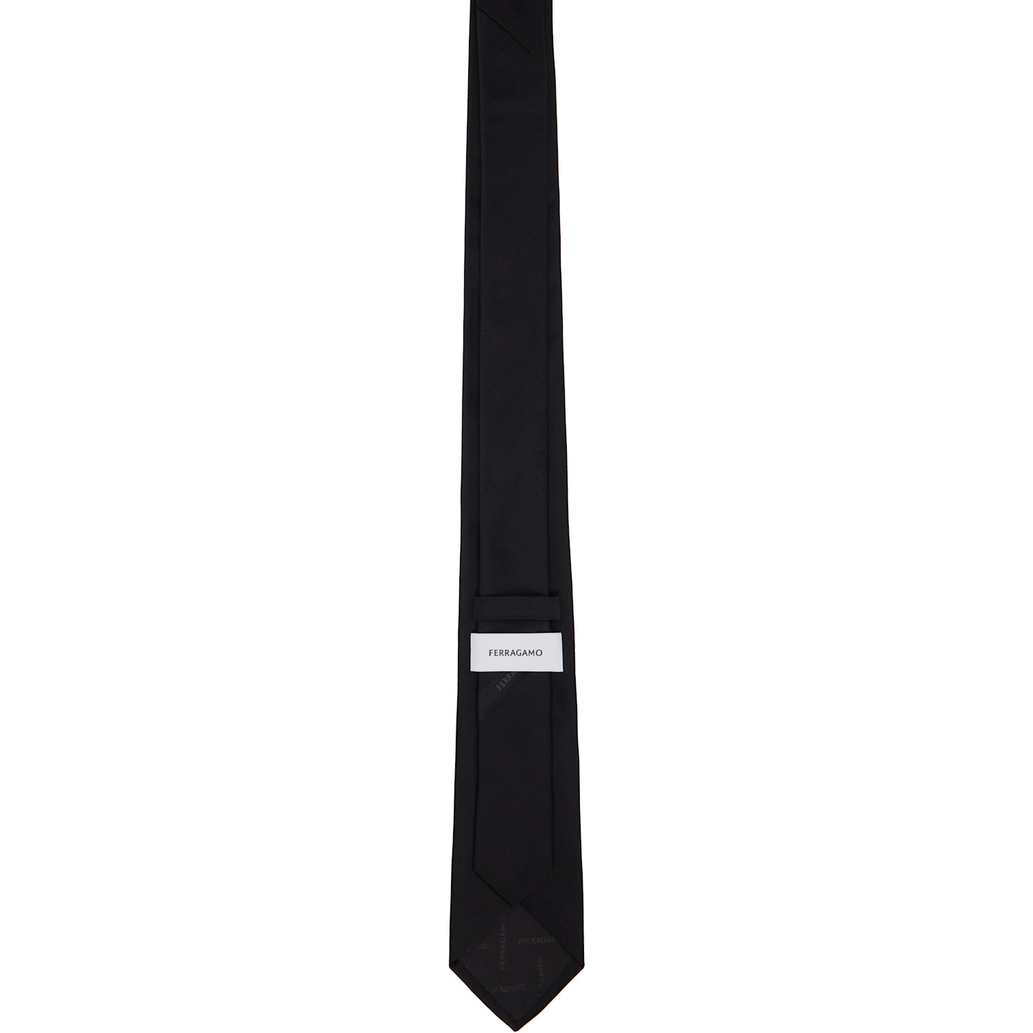  Ferragamo Black Silk Tie 