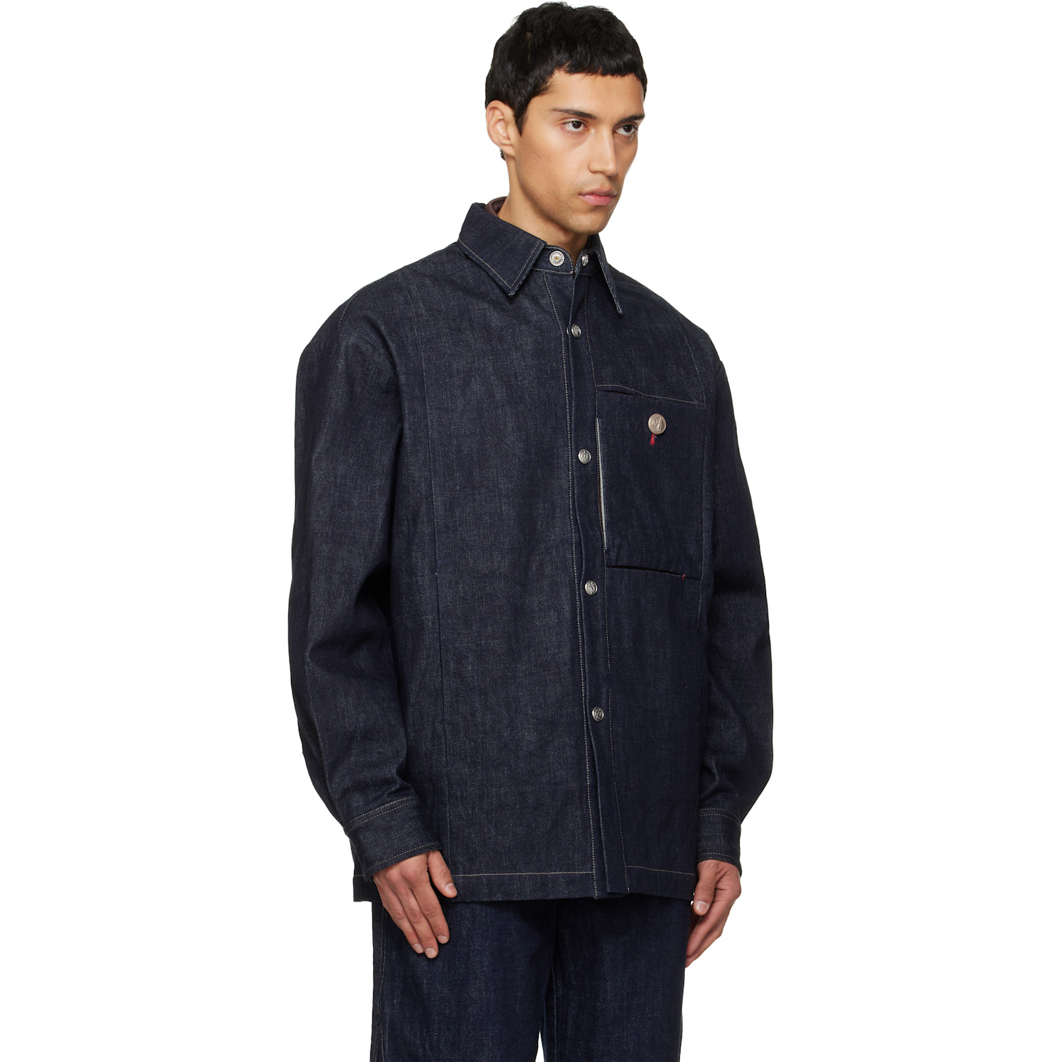  Nullus Navy Slits Selvedge Denim Jacket 