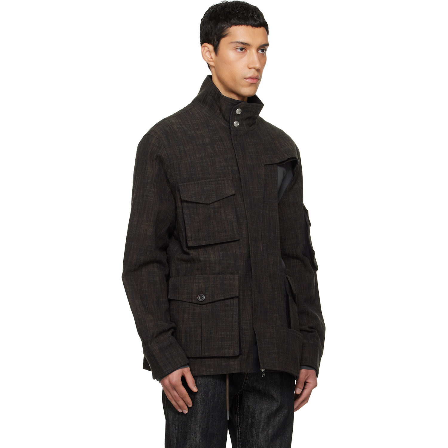  Nullus Black & Brown Deconstructed Multi-form M65 Jacket 