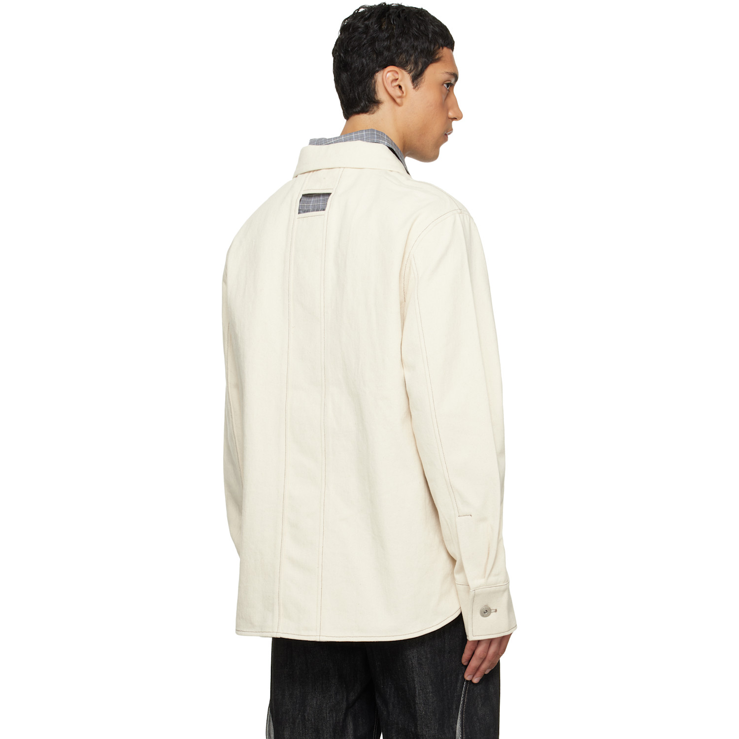  Nullus Beige Overall Selvedge Denim Shirt 