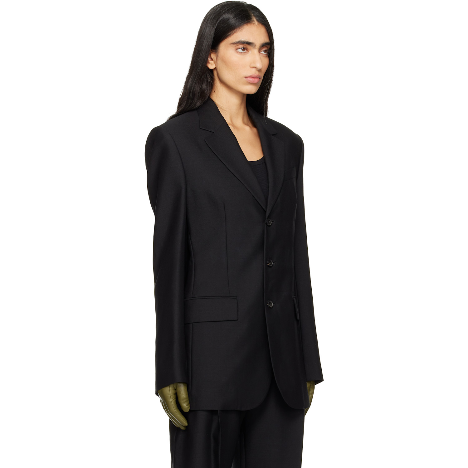  Wardrobe.nyc Black Light Longline Blazer 