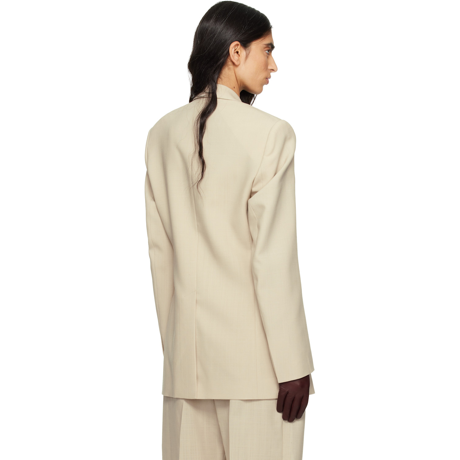  Wardrobe.nyc Beige Light Longline Blazer 