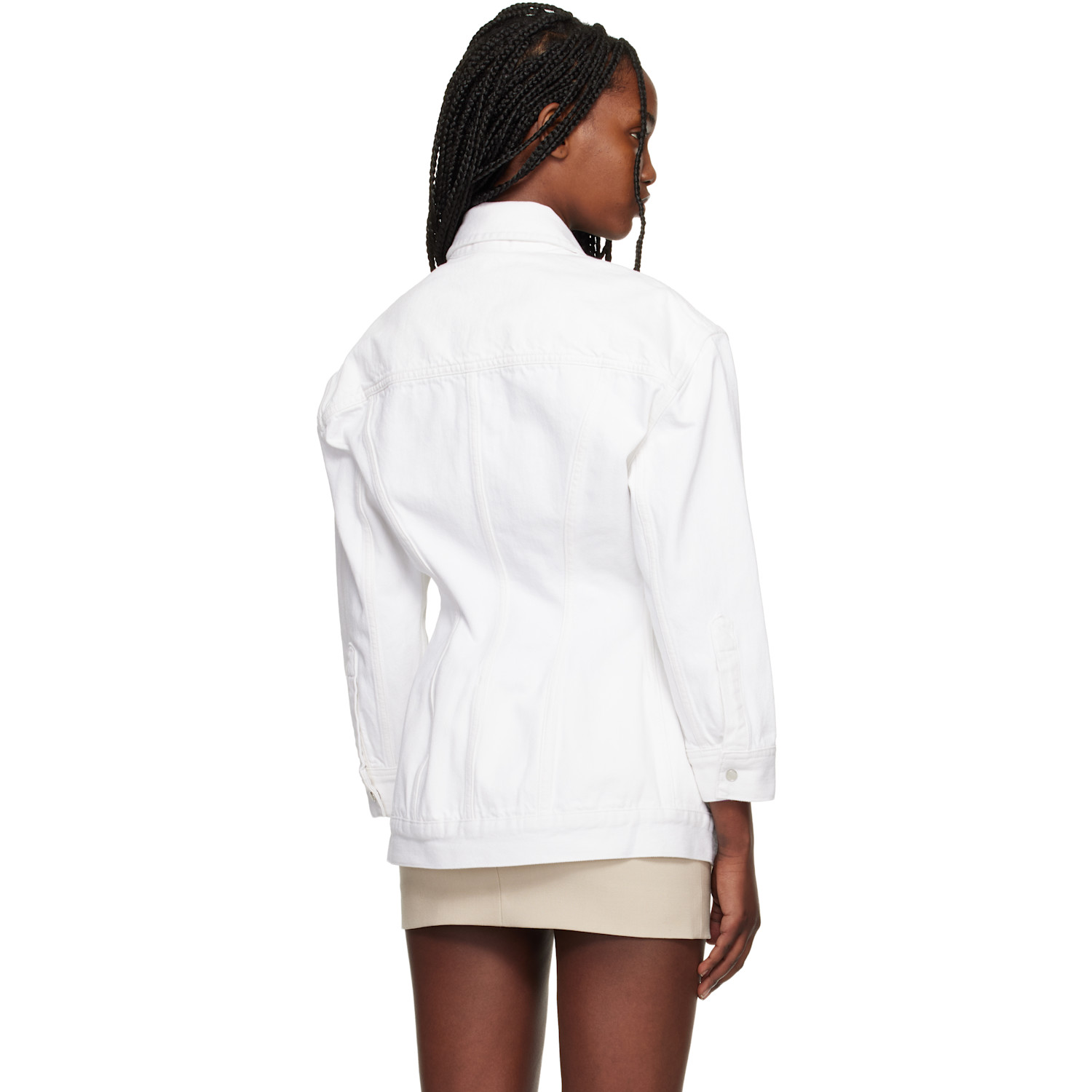  Wardrobe.nyc White Denim Contour Jacket 