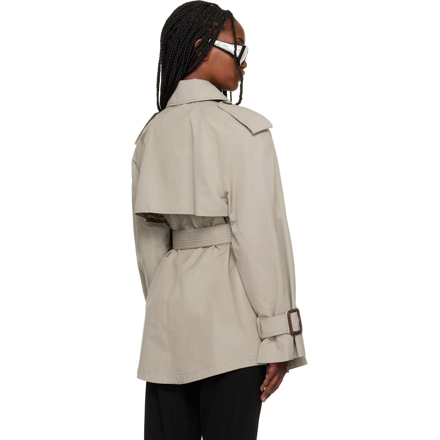  Wardrobe.nyc Taupe Clean Mini Trench Coat 