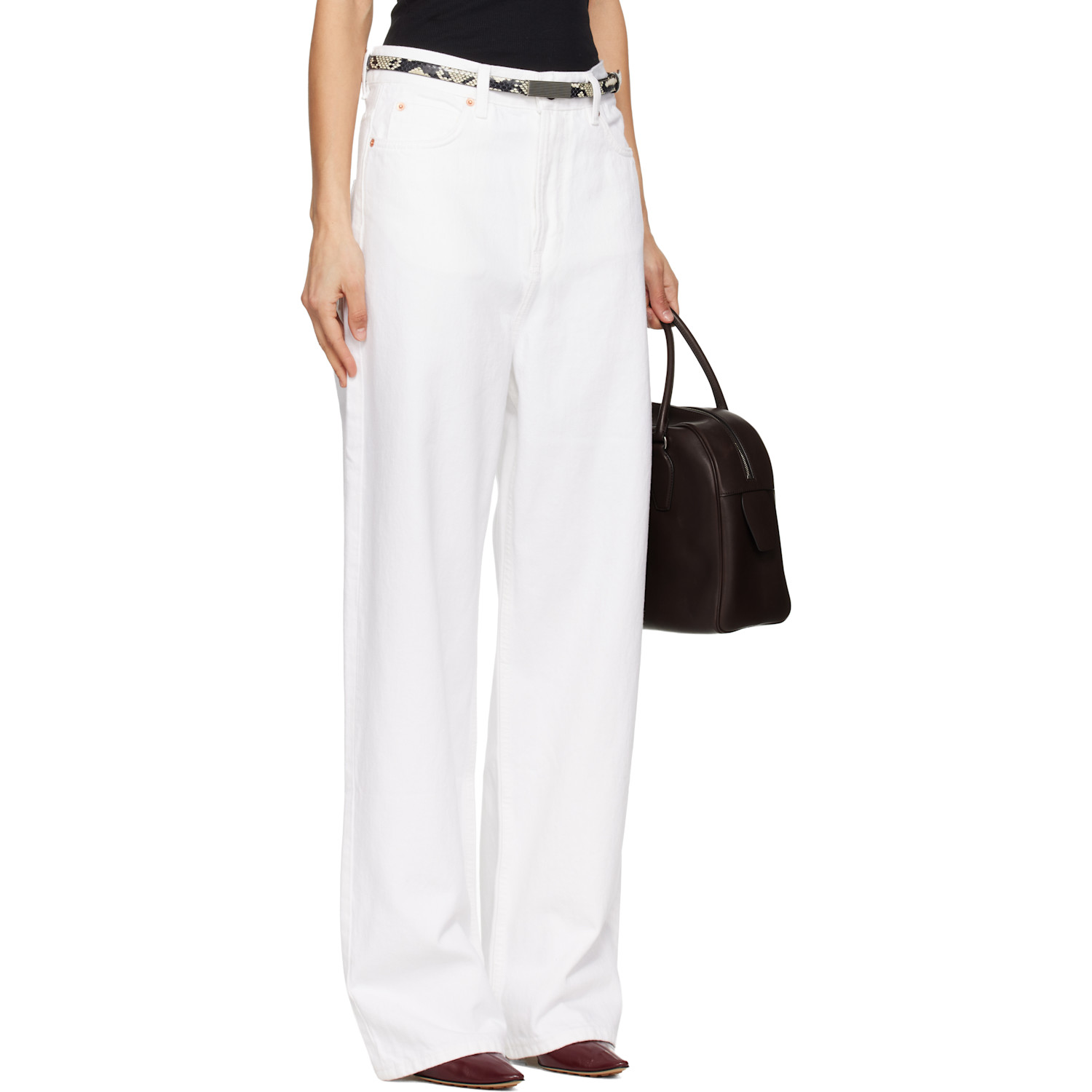  Wardrobe.nyc White Low Rise Jeans 
