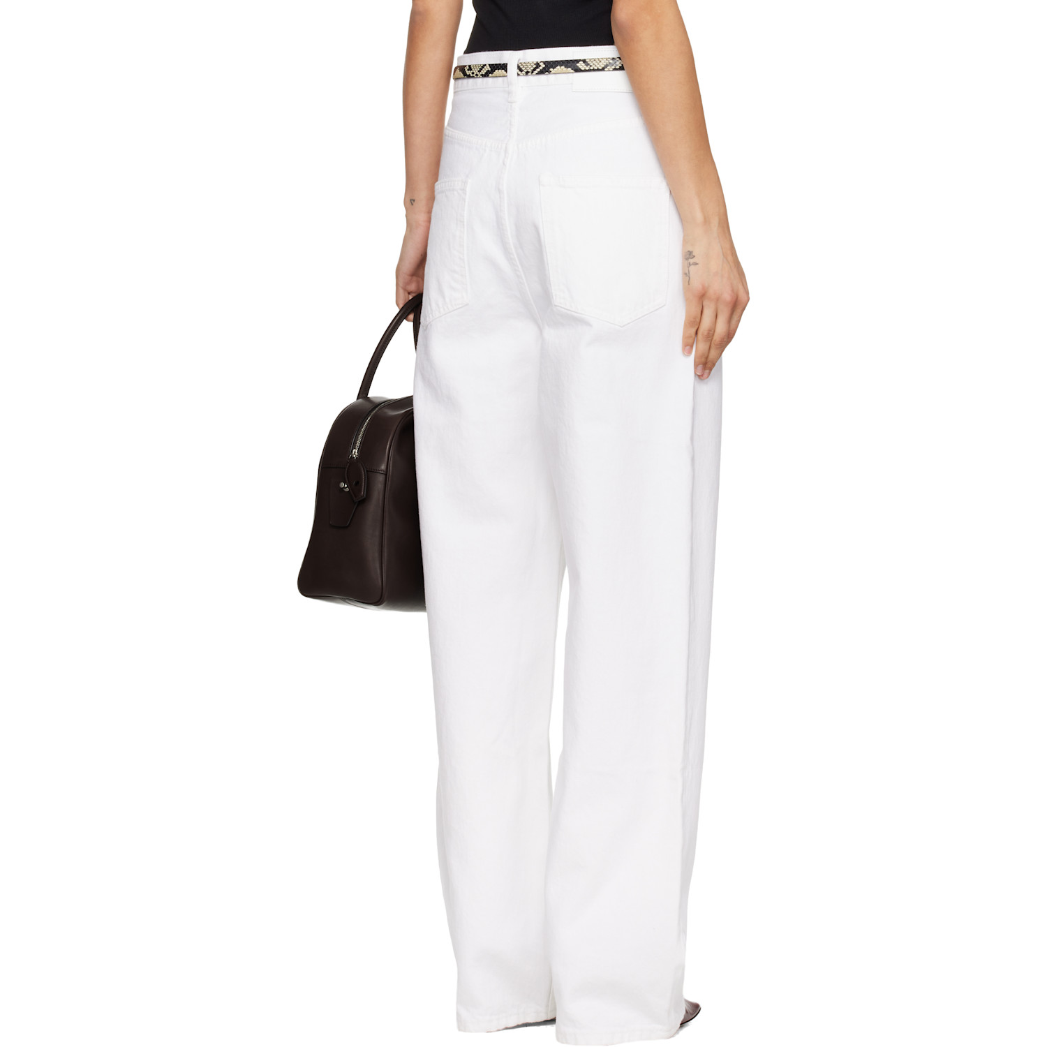  Wardrobe.nyc White Low Rise Jeans 