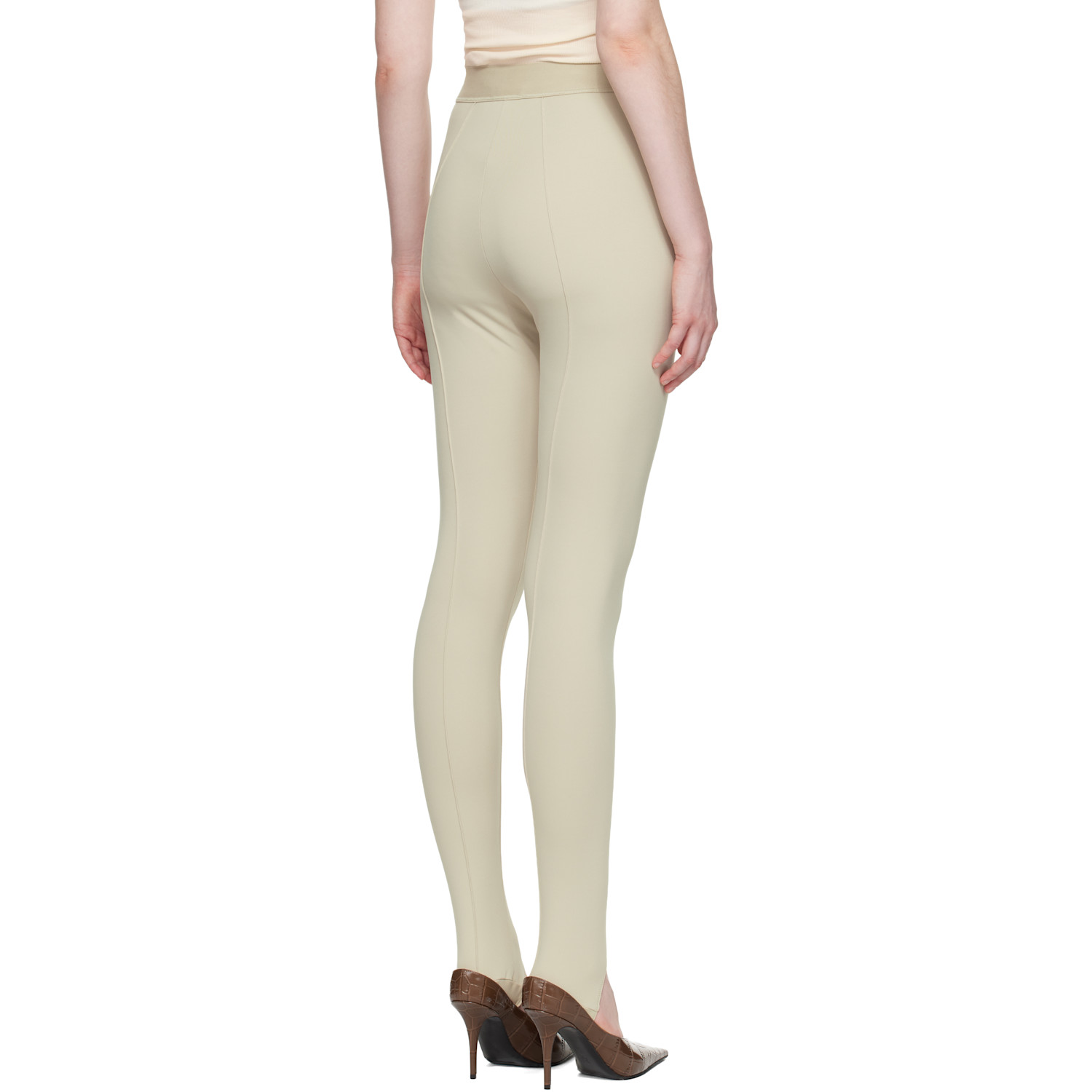 Wardrobe.nyc Beige Opaque Stirrup Leggings 