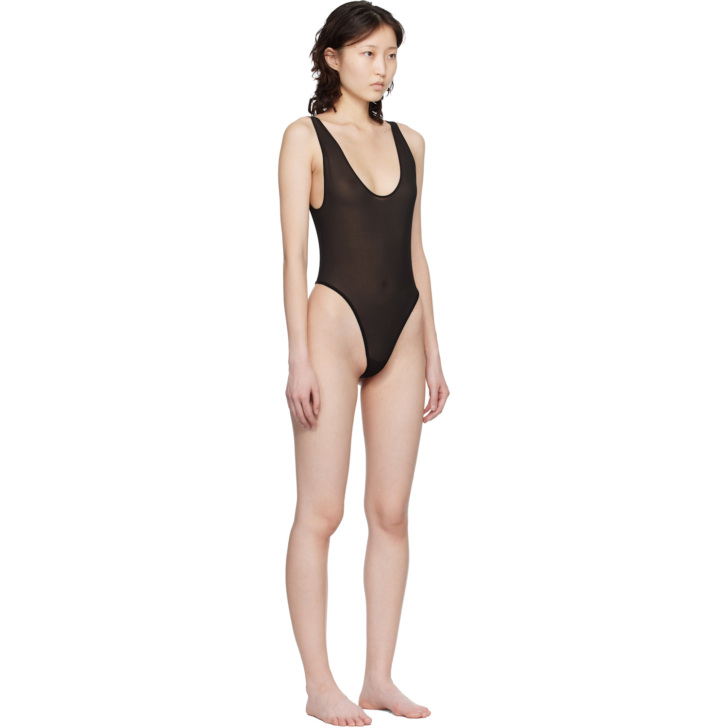  Wardrobe.nyc Black Sheer Tank Bodysuit 