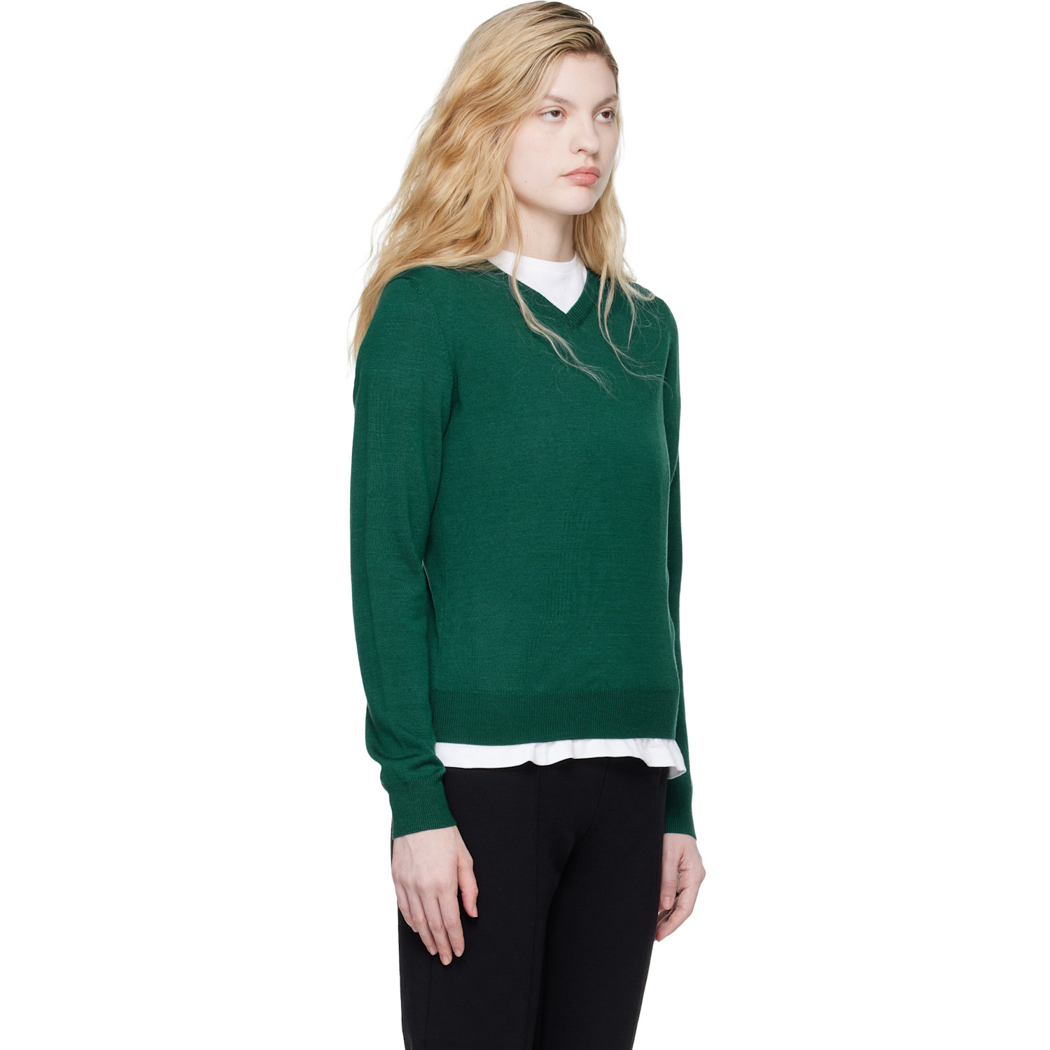  High Sport Green Billie Vneck Sweater 