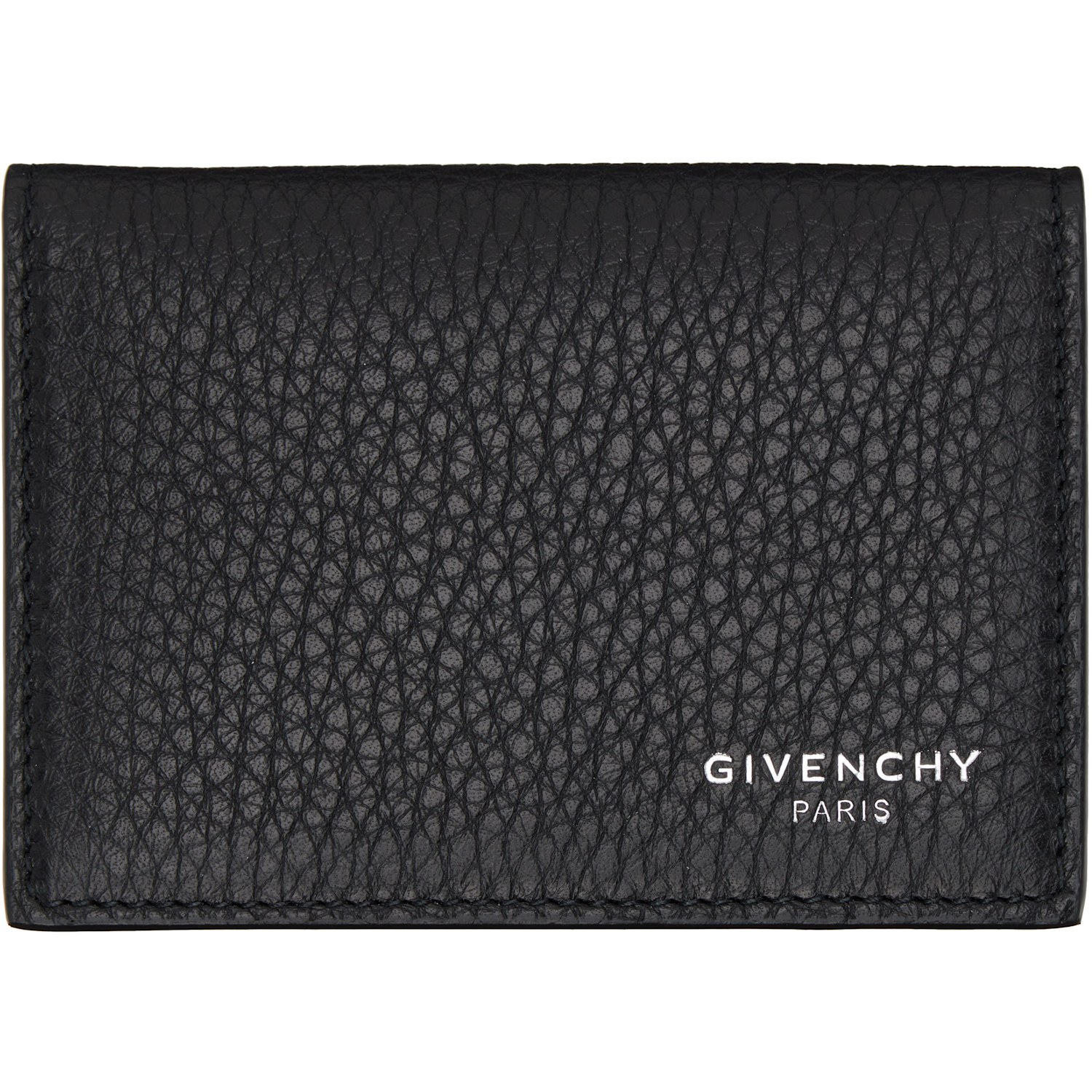 Givenchy Black Flap Grained Leather Card Holder