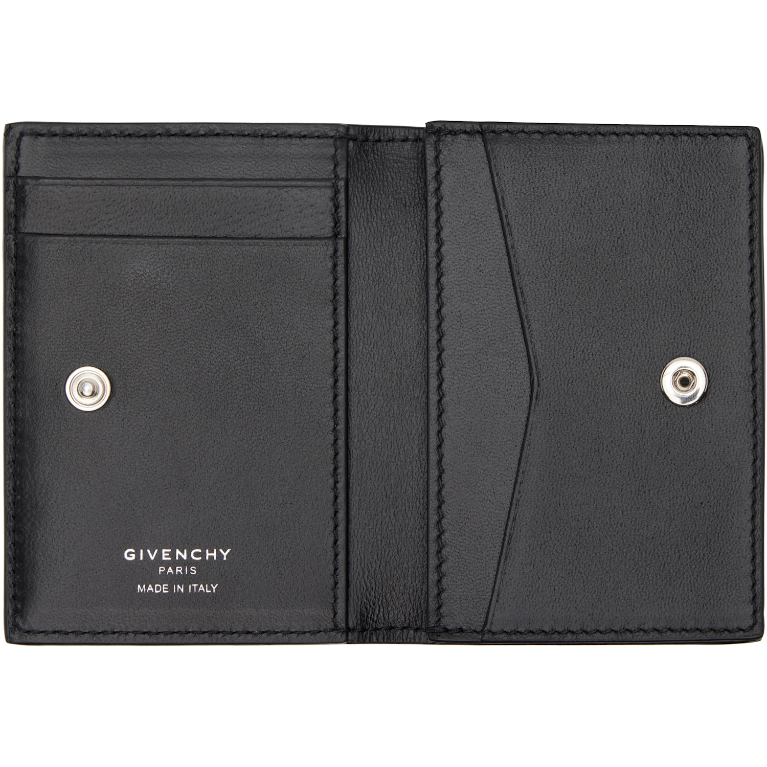  Givenchy Black Flap Grained Leather Card Holder 