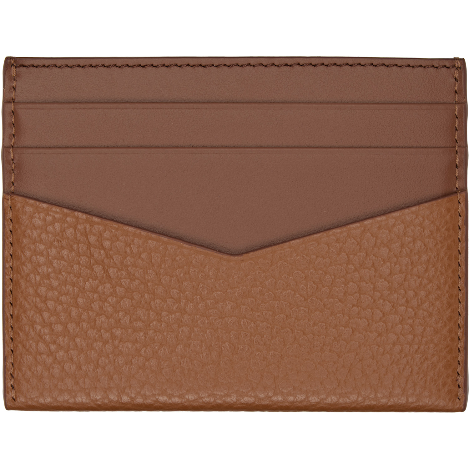  Givenchy Brown Grained Leather Card Holder 