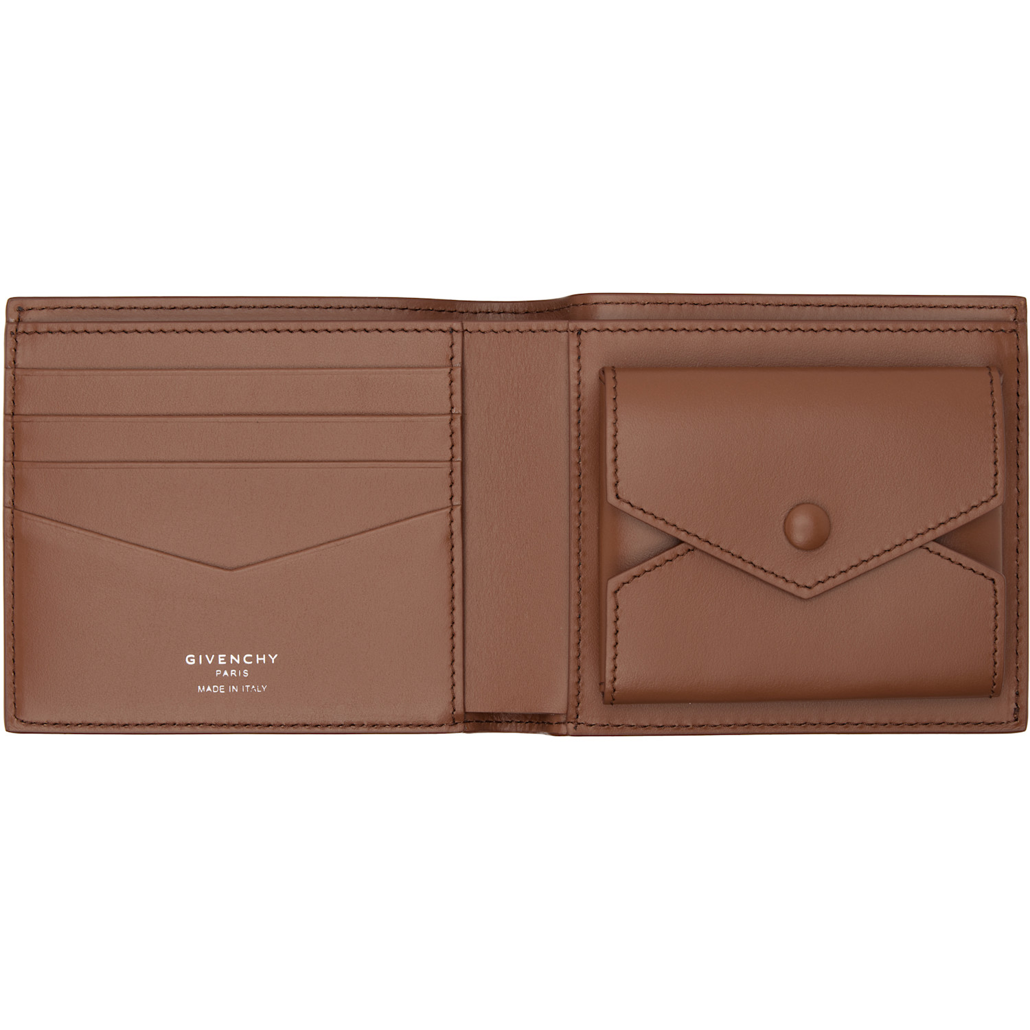  Givenchy Brown Grained Leather Wallet 