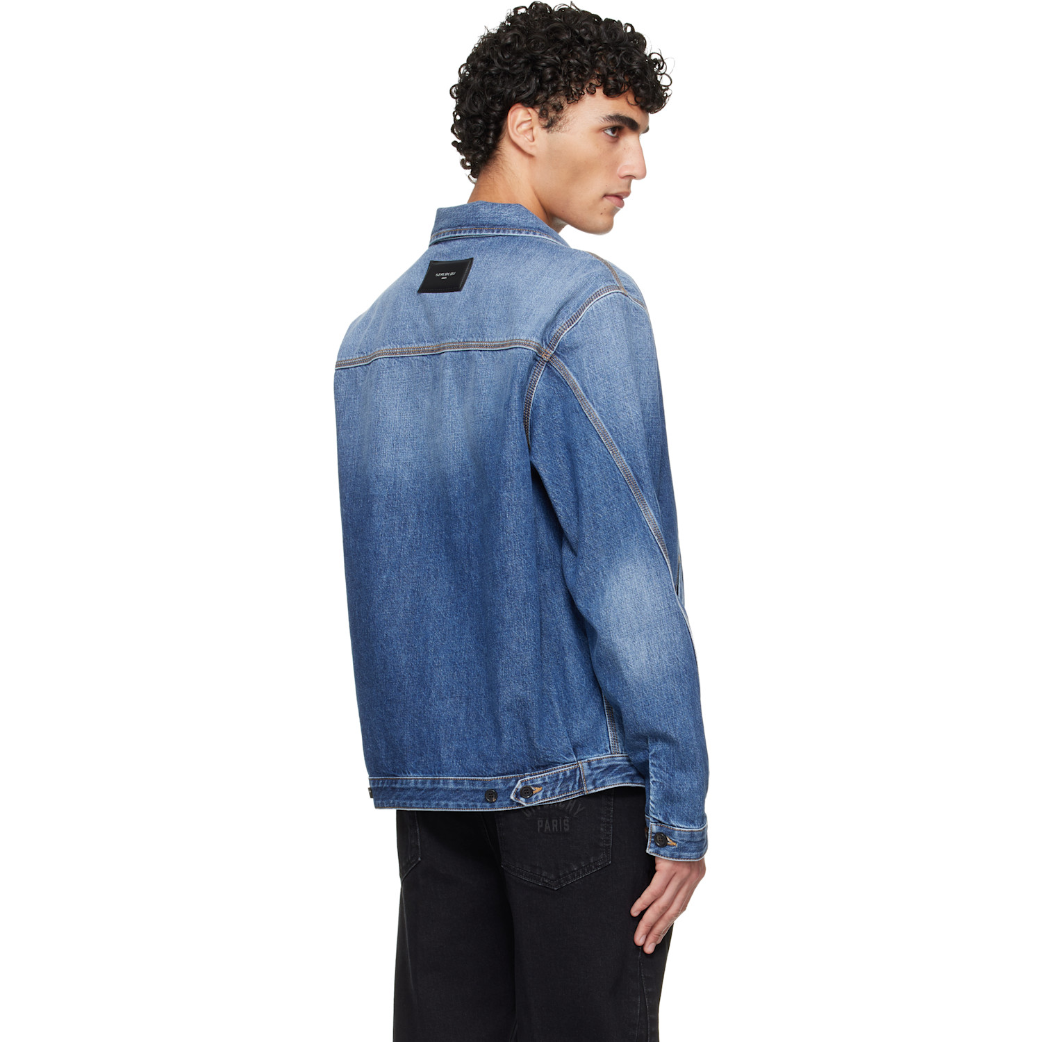  Givenchy Navy Zipped Denim Jacket 