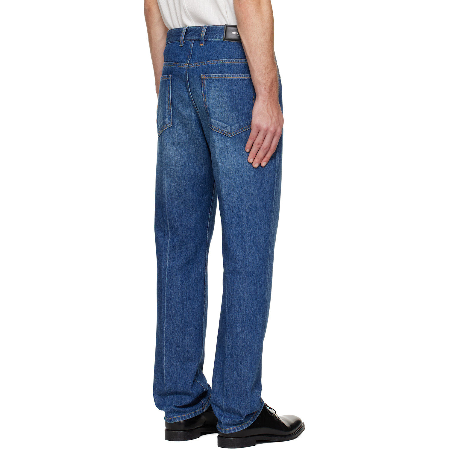  Givenchy Blue Straight Fit Shadow Washed Jeans 