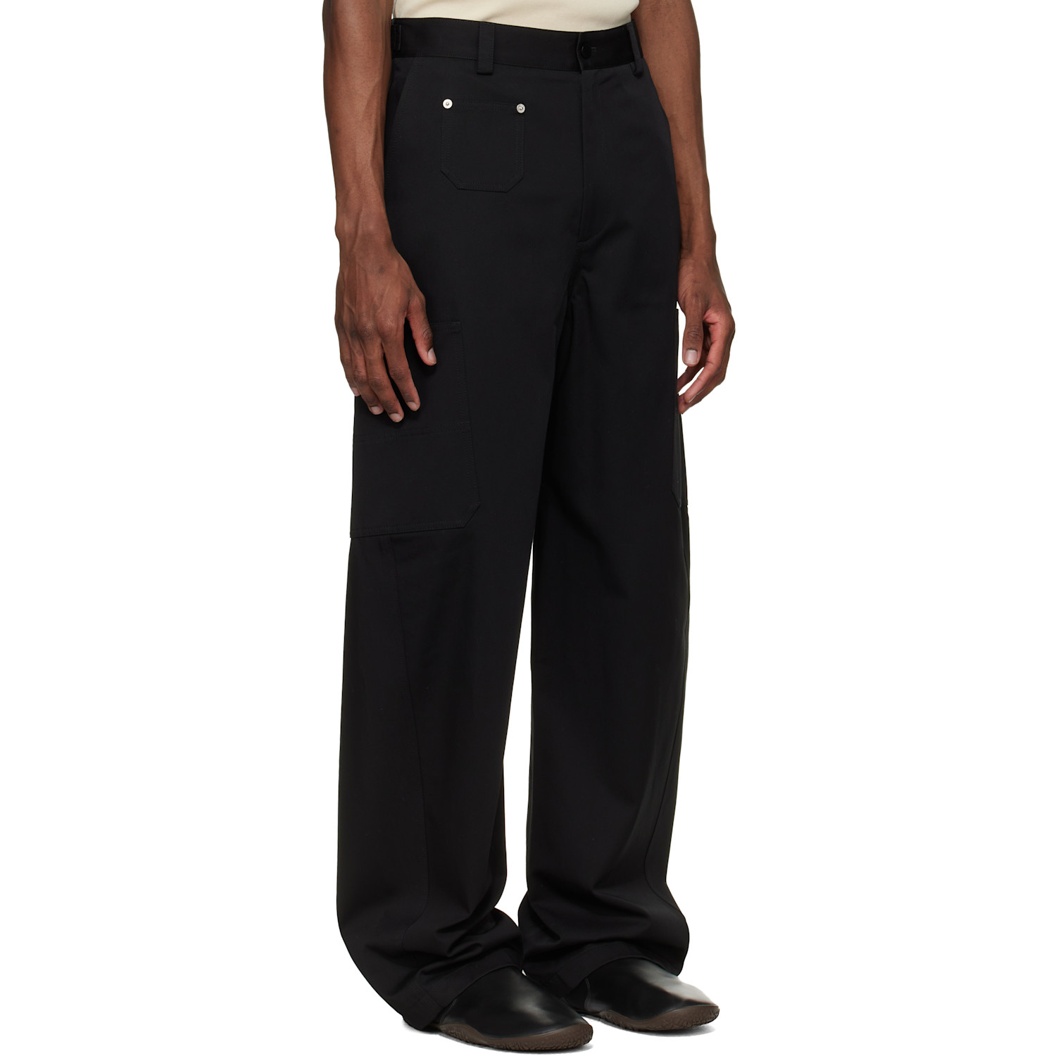  Givenchy Black Embroidered 'givenchy Paris' Couture Seam Trousers 