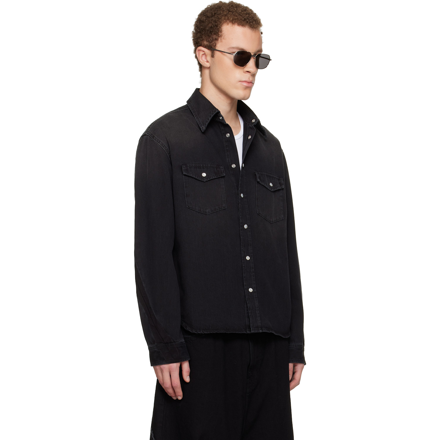  Givenchy Black Classic Denim Shirt 