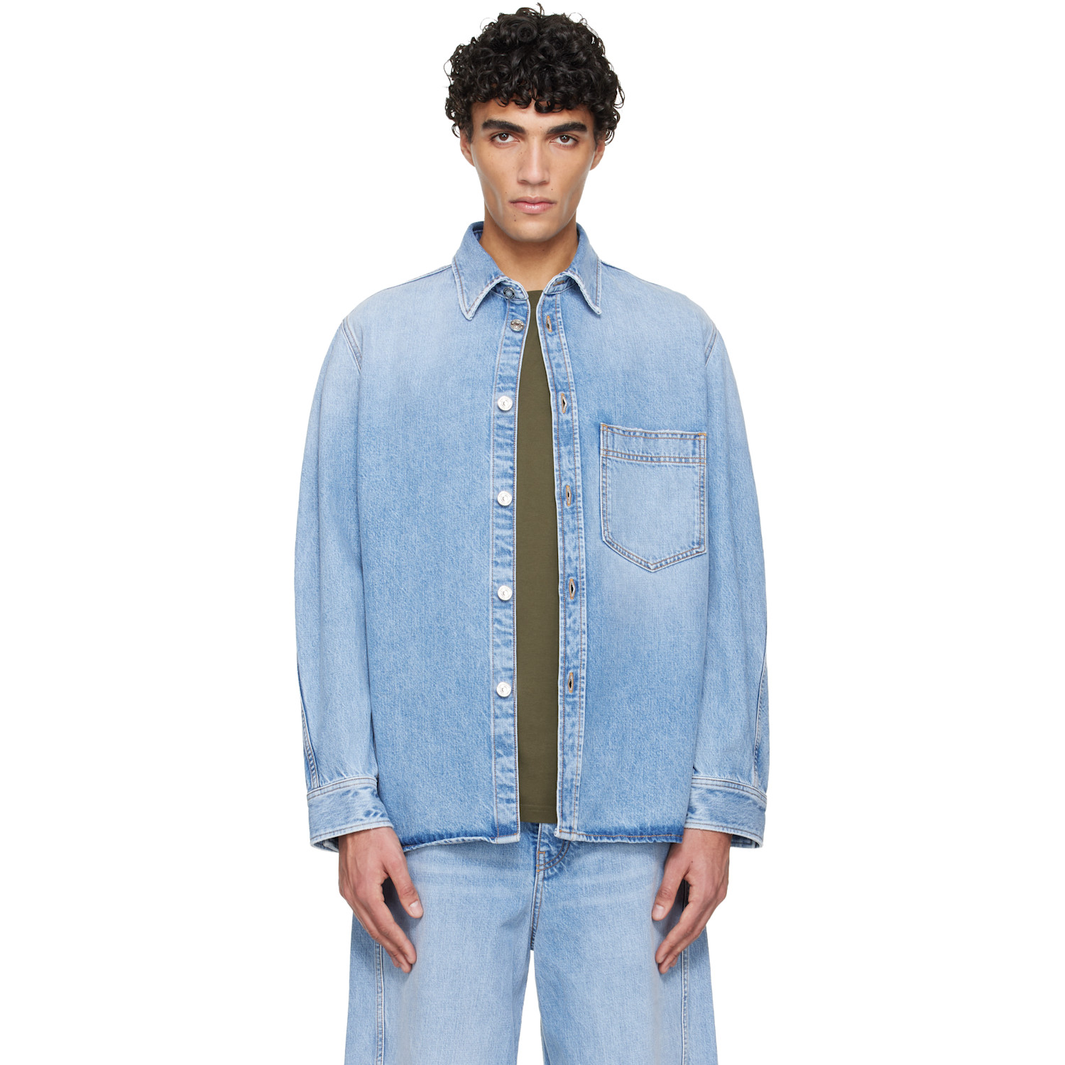 Givenchy Blue Faded Denim Overshirt