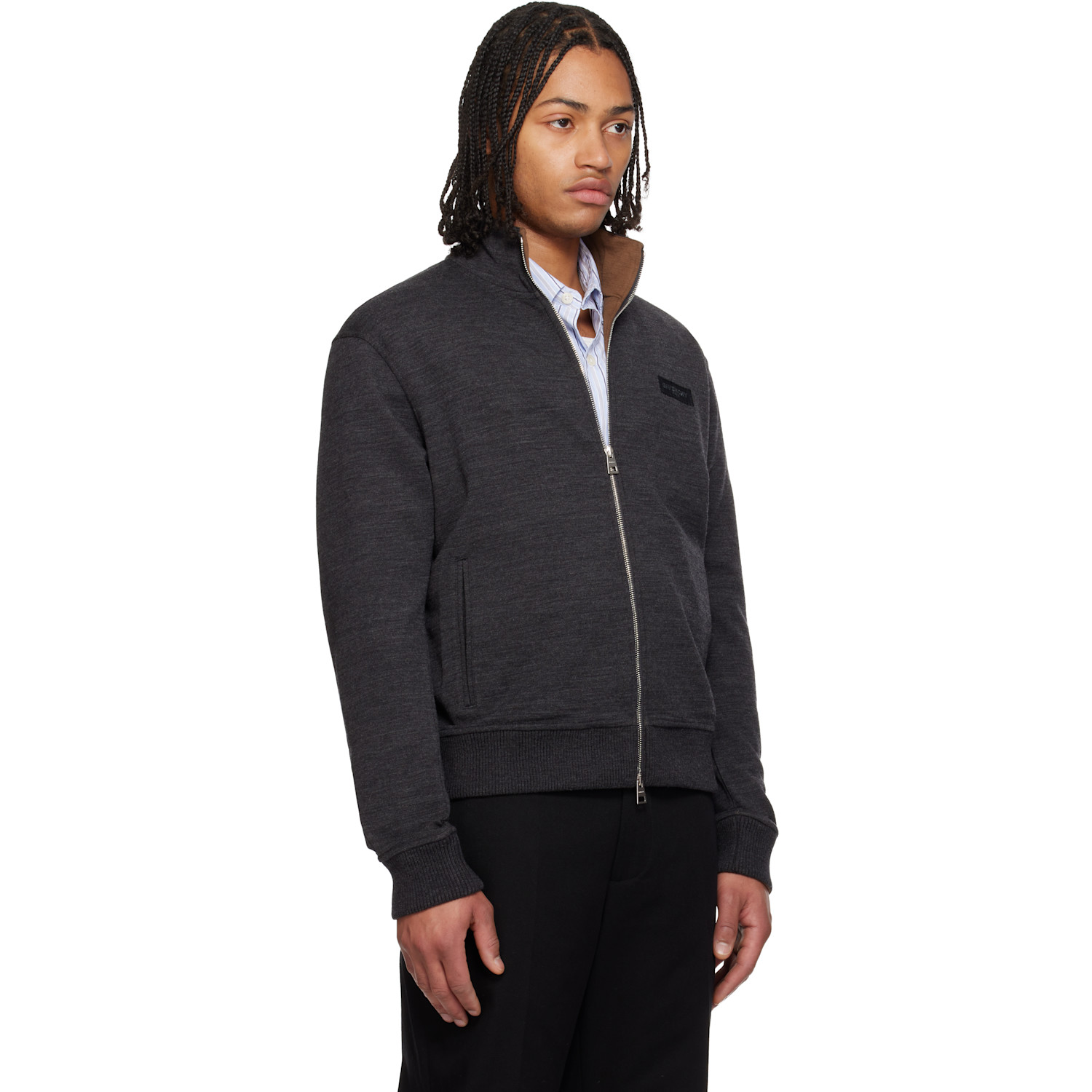  Givenchy Gray 'givenchy Paris' Gros Grain Sweatshirt 